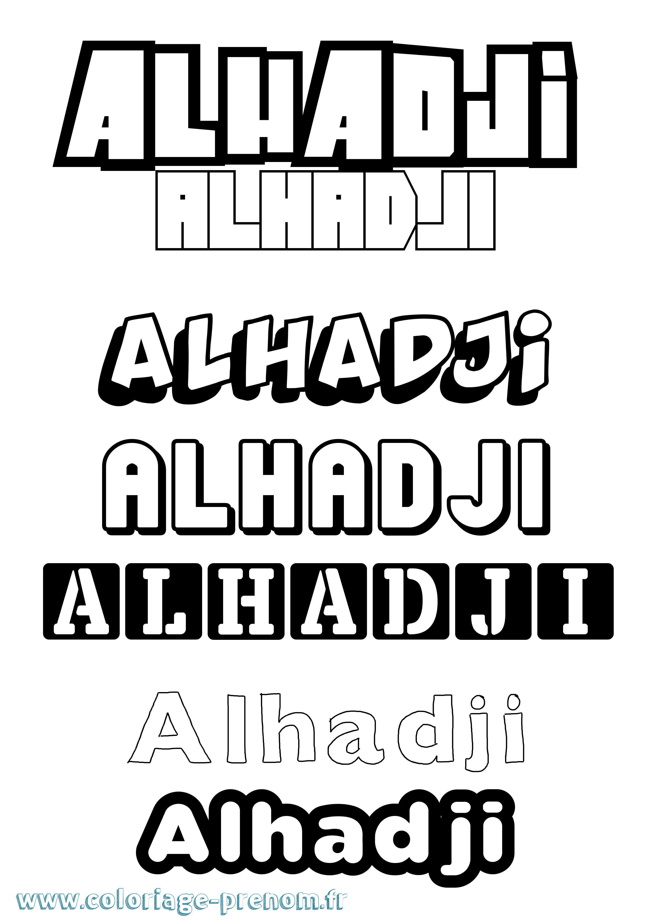Coloriage Alhadji Simple Coloriage prénom Alhadji Simple
