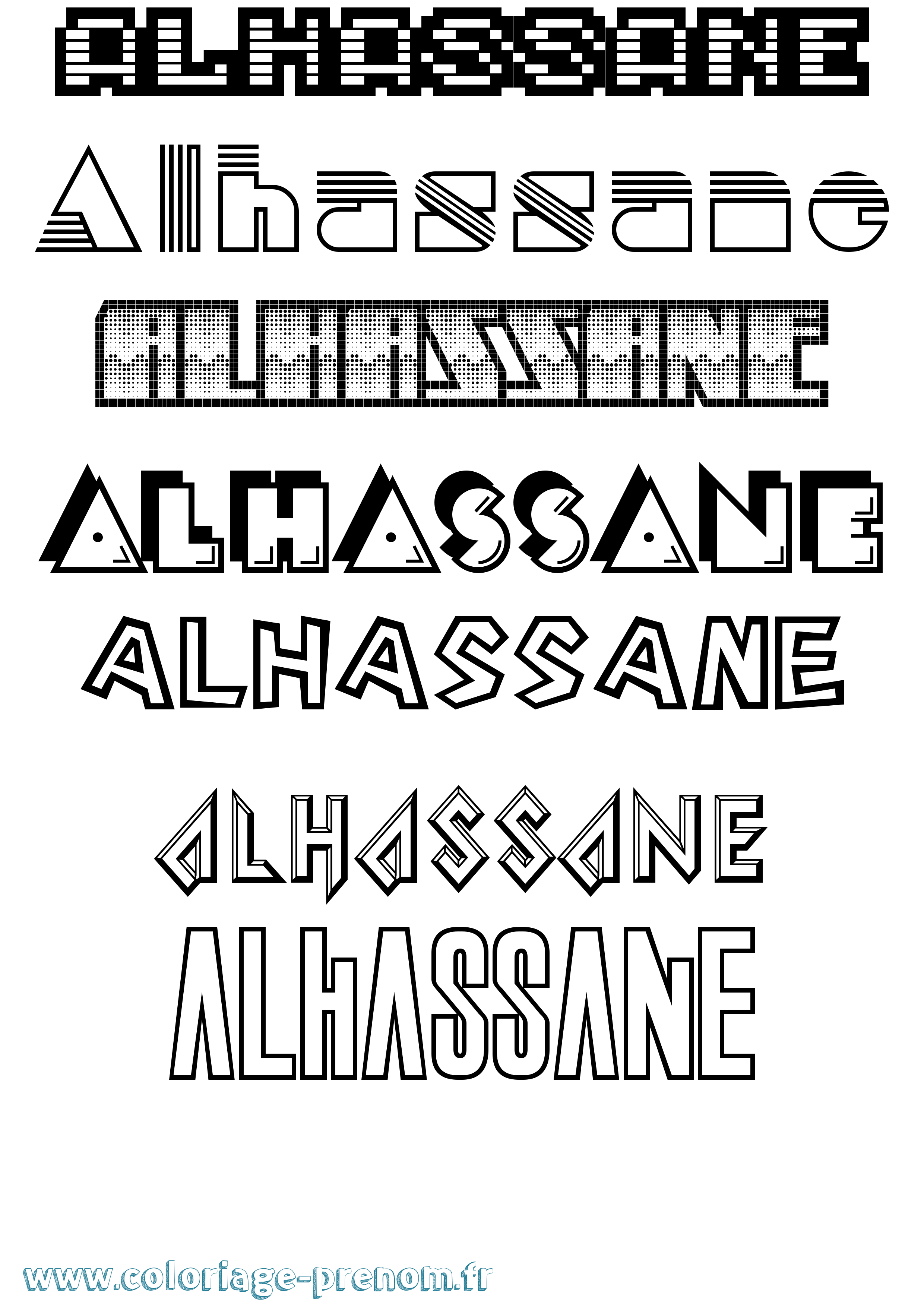 Coloriage Alhassane Jeux Vidéos Coloriage prénom Alhassane Jeux Vidéos