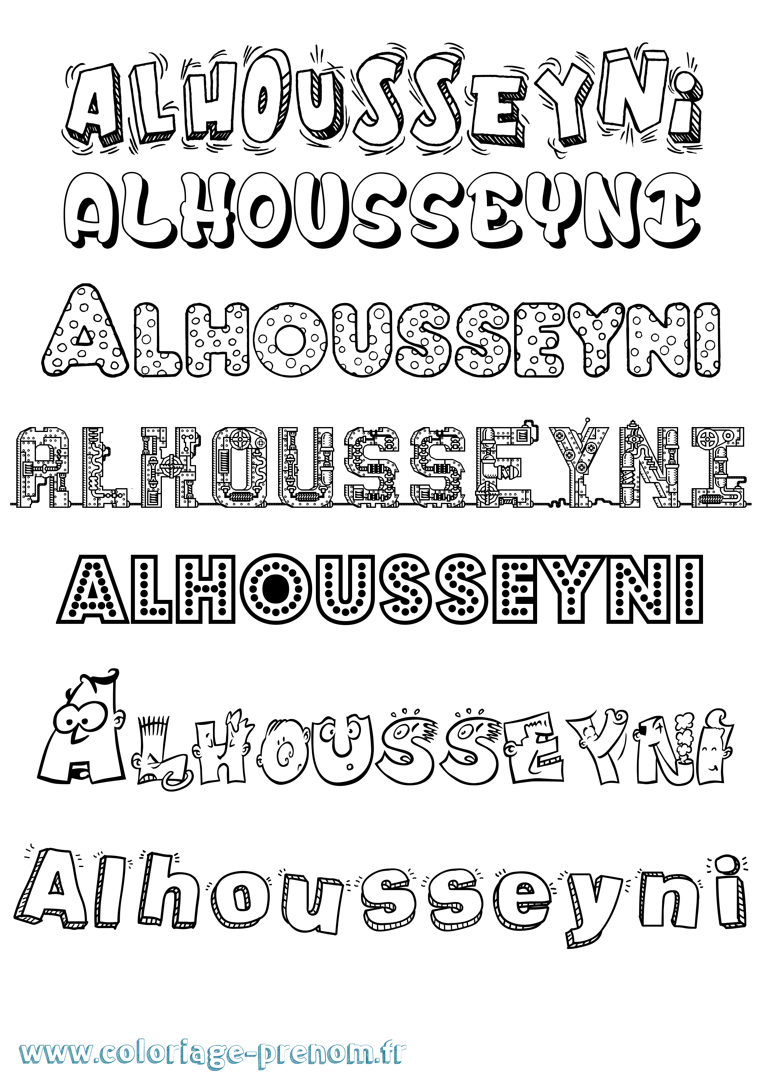 Coloriage Alhousseyni Fun Coloriage prénom Alhousseyni Fun
