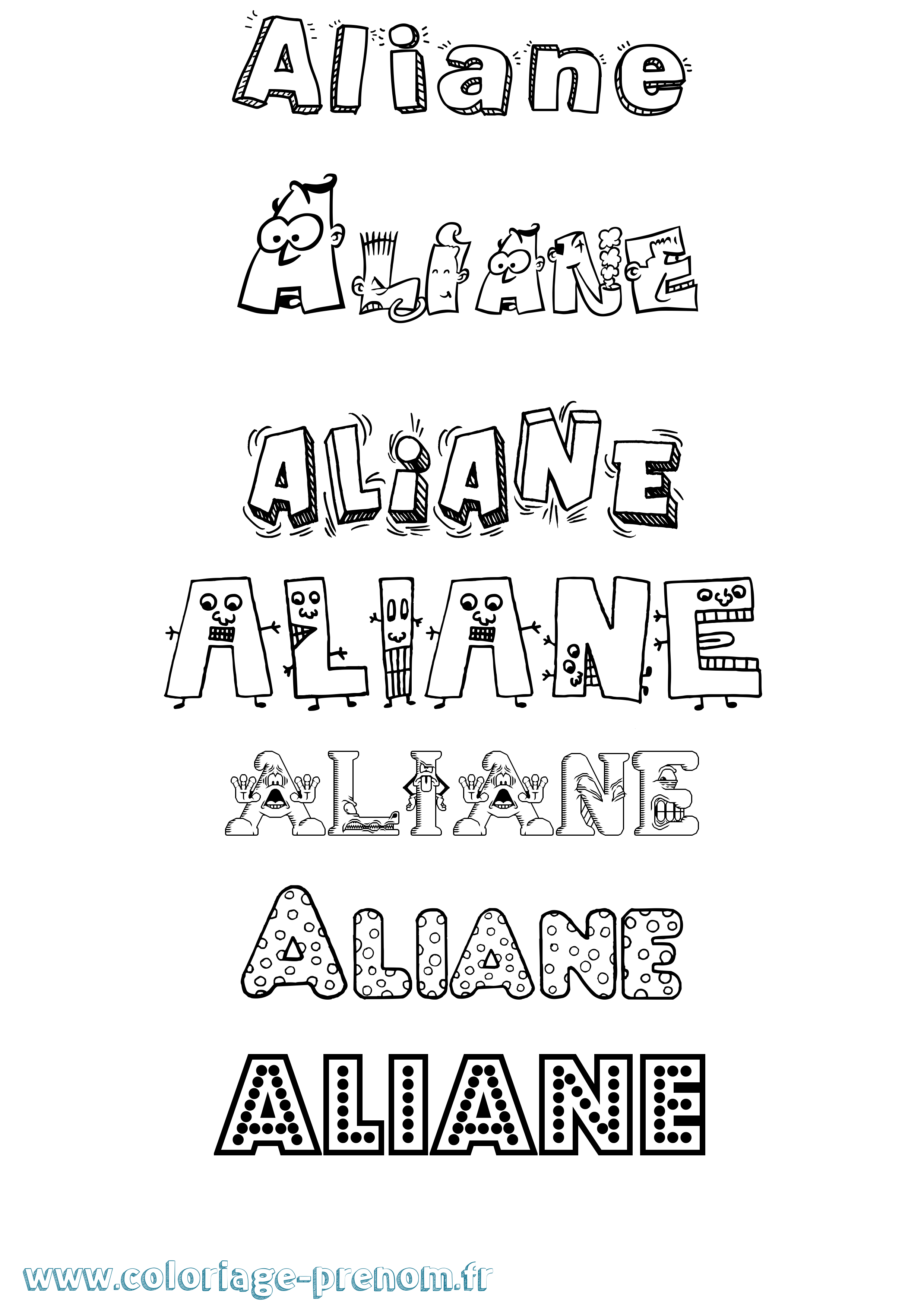 Coloriage Aliane Fun Coloriage prénom Aliane Fun