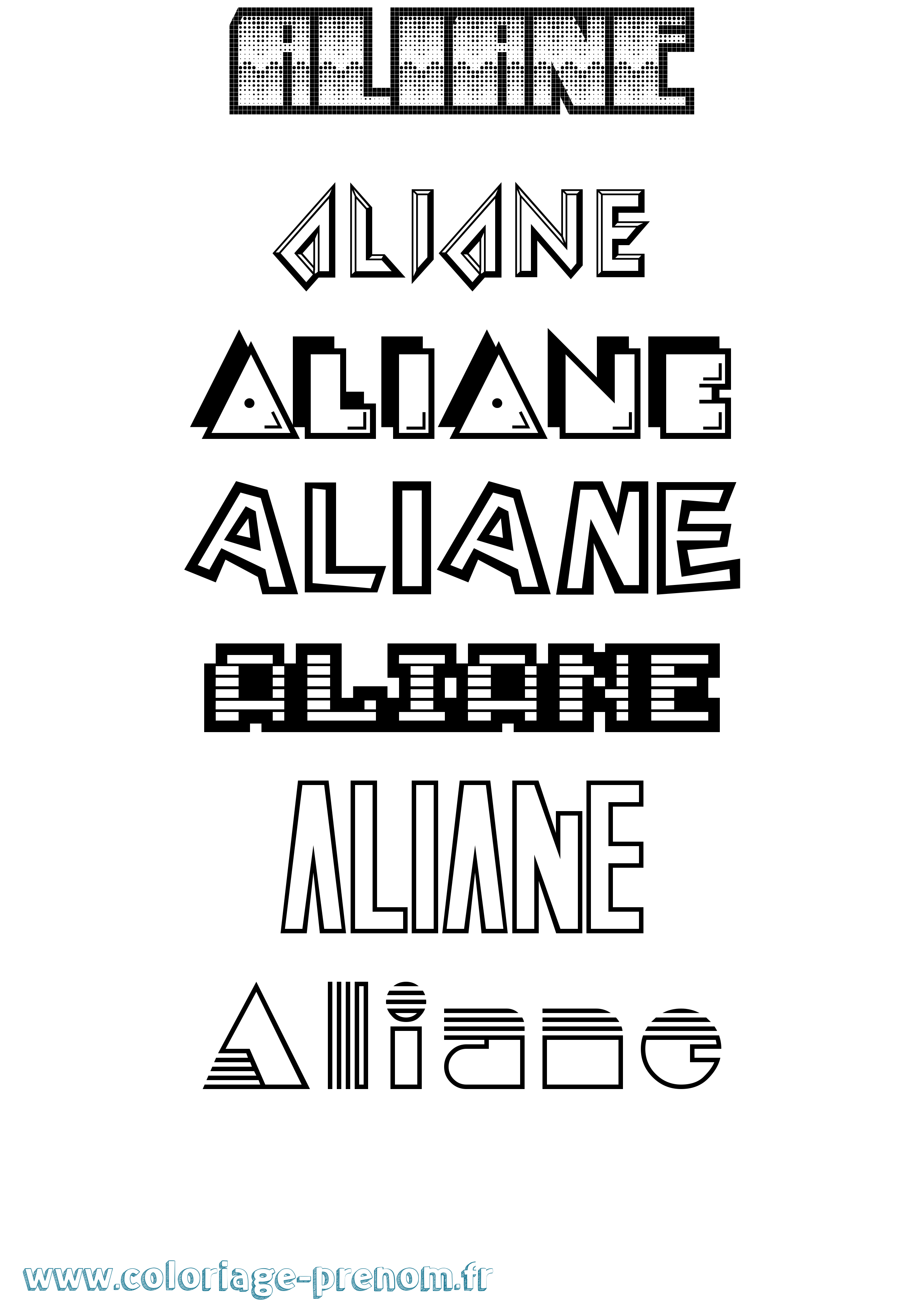 Coloriage Aliane Jeux Vidéos Coloriage prénom Aliane Jeux Vidéos