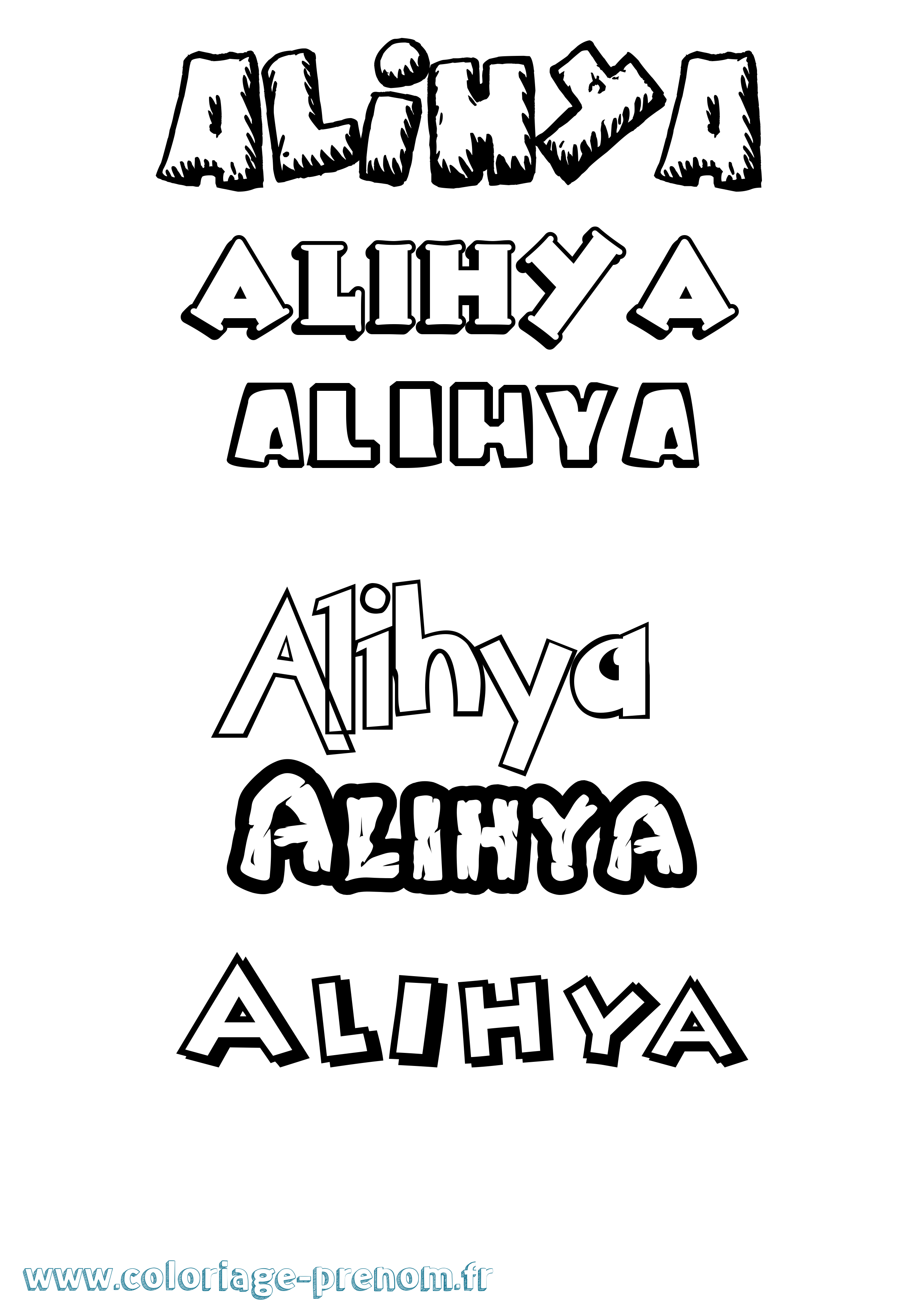 Coloriage Alihya Dessin Animé Coloriage prénom Alihya Dessin Animé