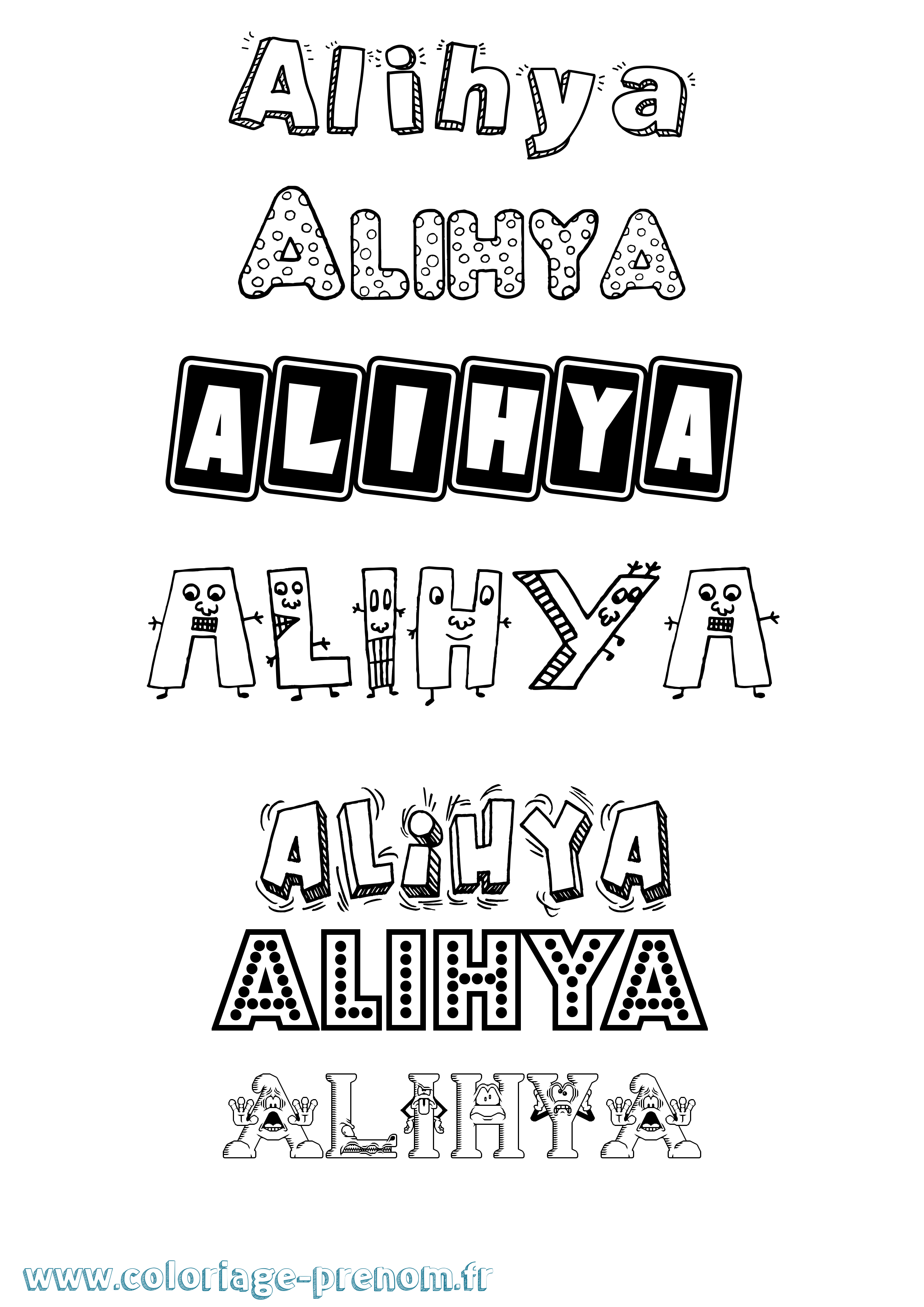 Coloriage Alihya Fun Coloriage prénom Alihya Fun