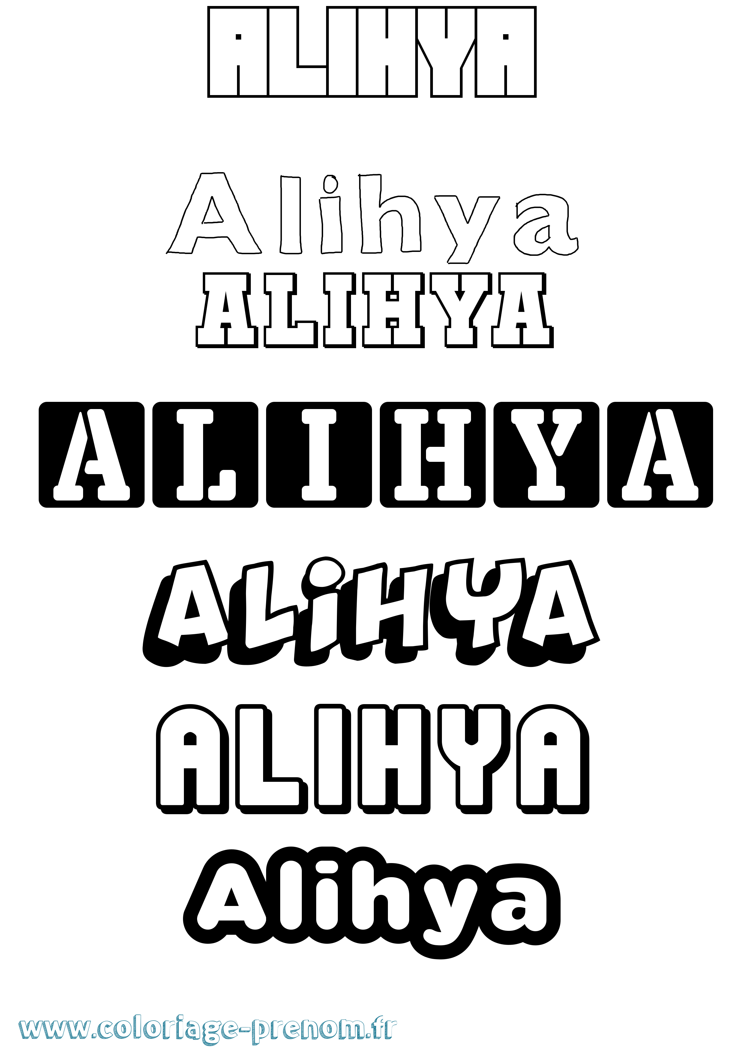 Coloriage Alihya Simple Coloriage prénom Alihya Simple