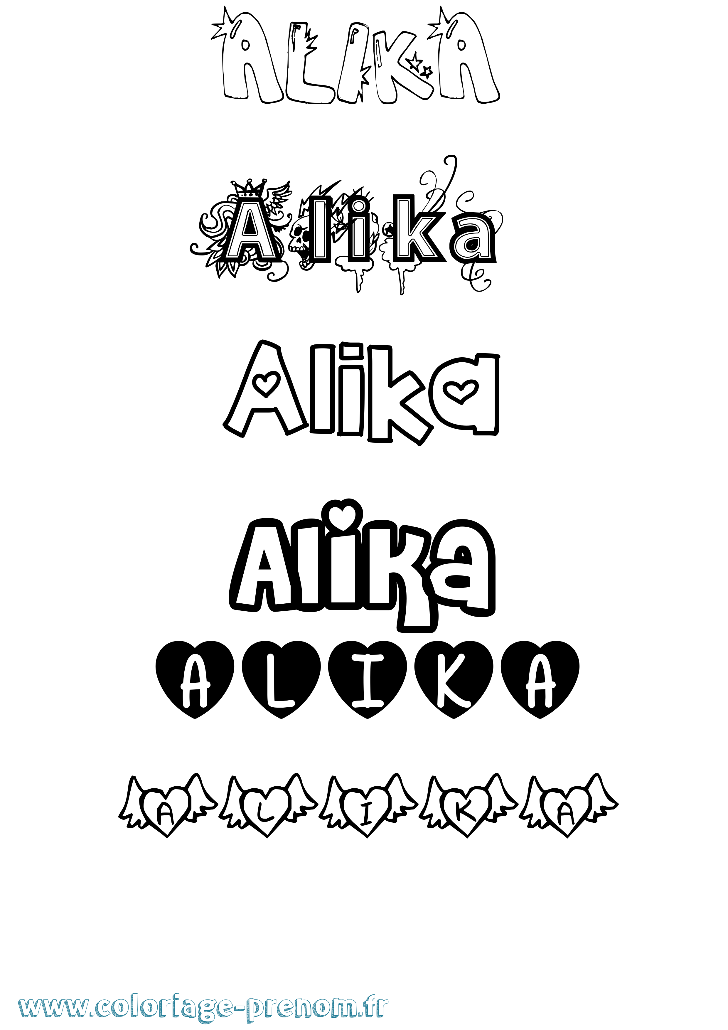 Coloriage Alika Girly Coloriage prénom Alika Girly
