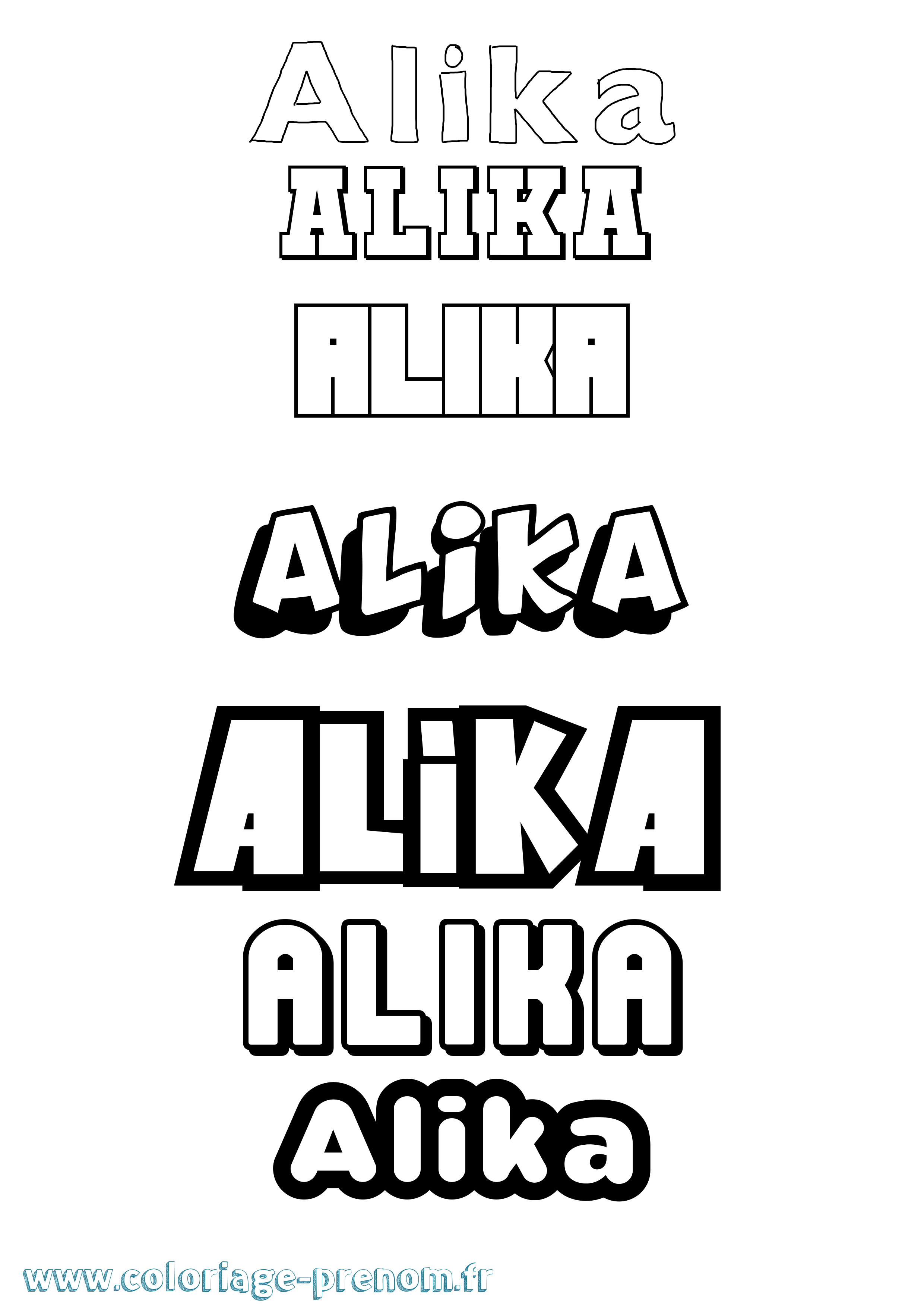 Coloriage Alika Simple Coloriage prénom Alika Simple