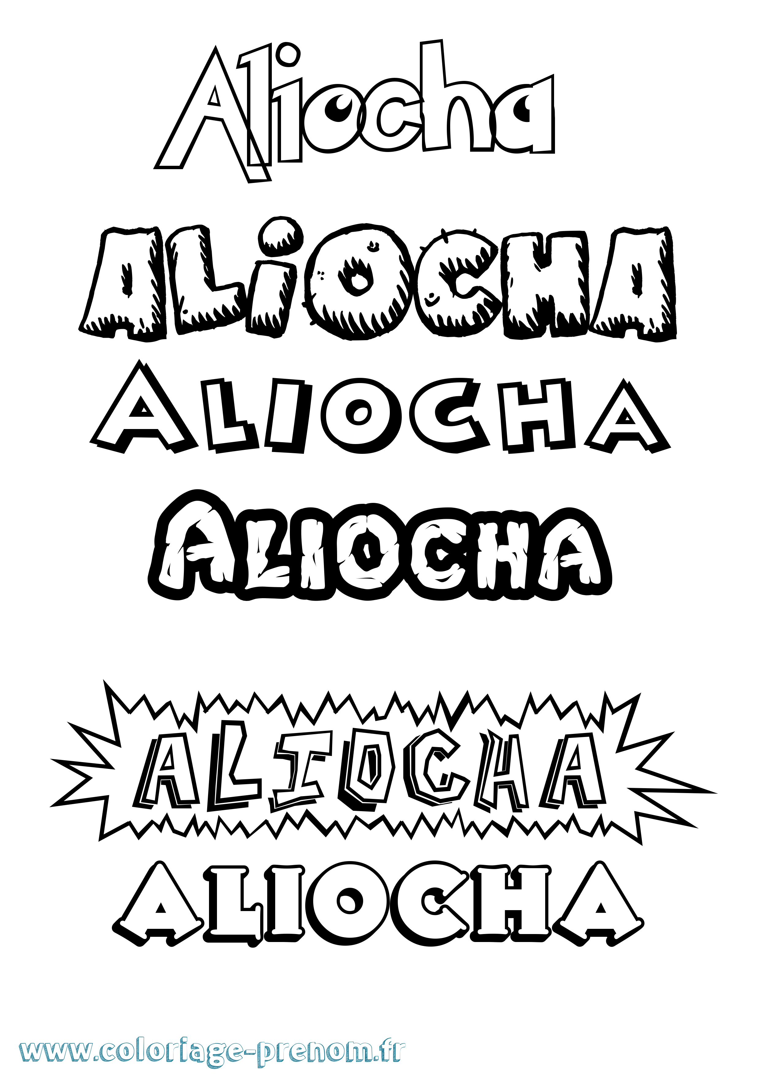 Coloriage Aliocha Dessin Animé Coloriage prénom Aliocha Dessin Animé