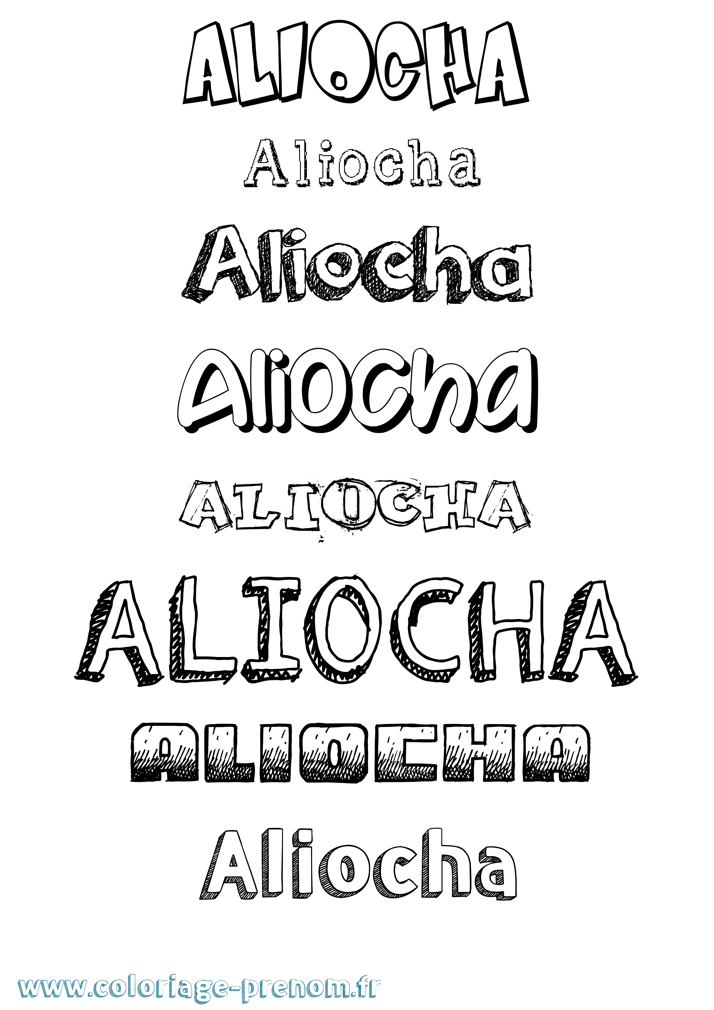 Coloriage Aliocha Dessiné Coloriage prénom Aliocha Dessiné