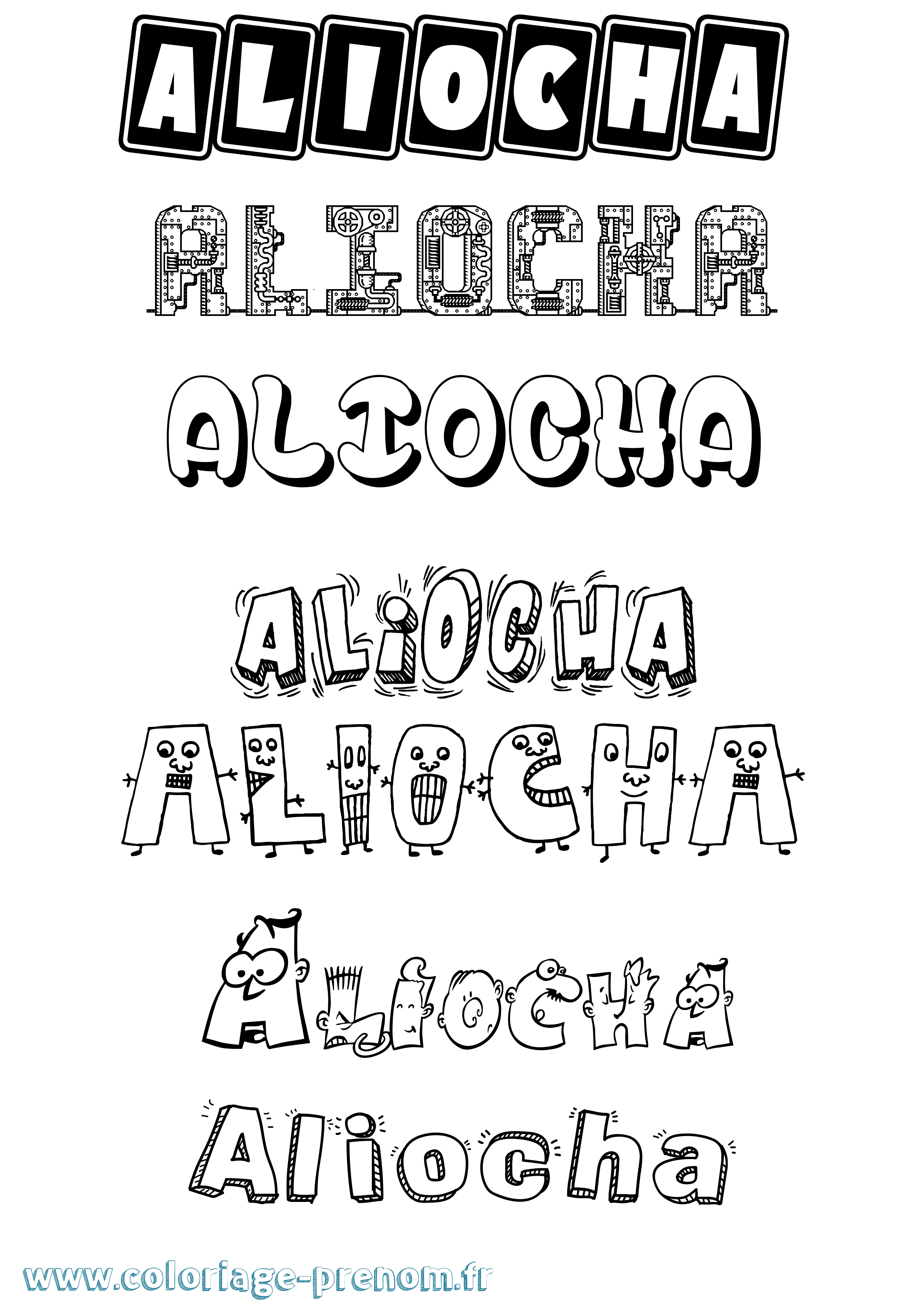 Coloriage Aliocha Fun Coloriage prénom Aliocha Fun