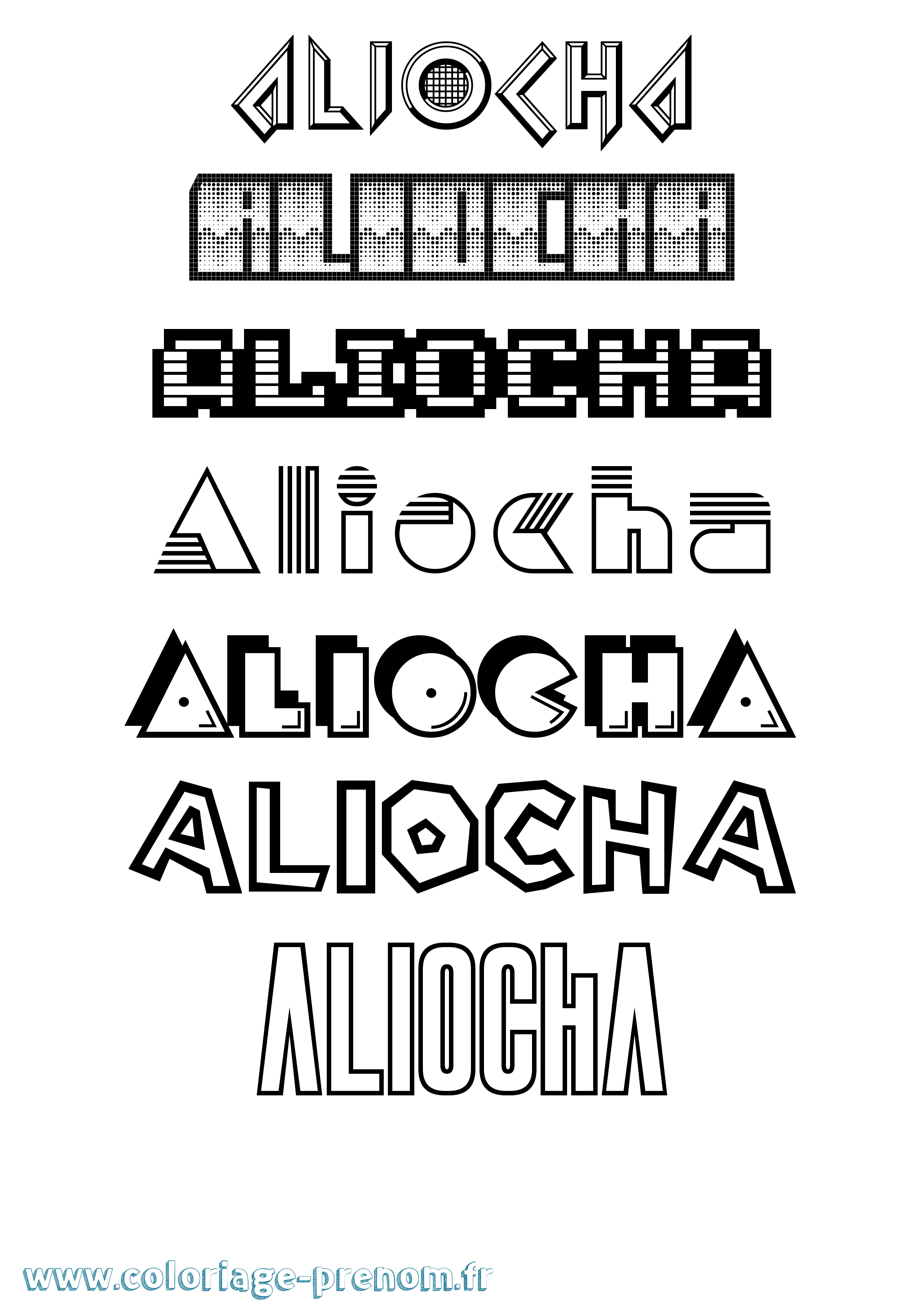 Coloriage Aliocha Jeux Vidéos Coloriage prénom Aliocha Jeux Vidéos