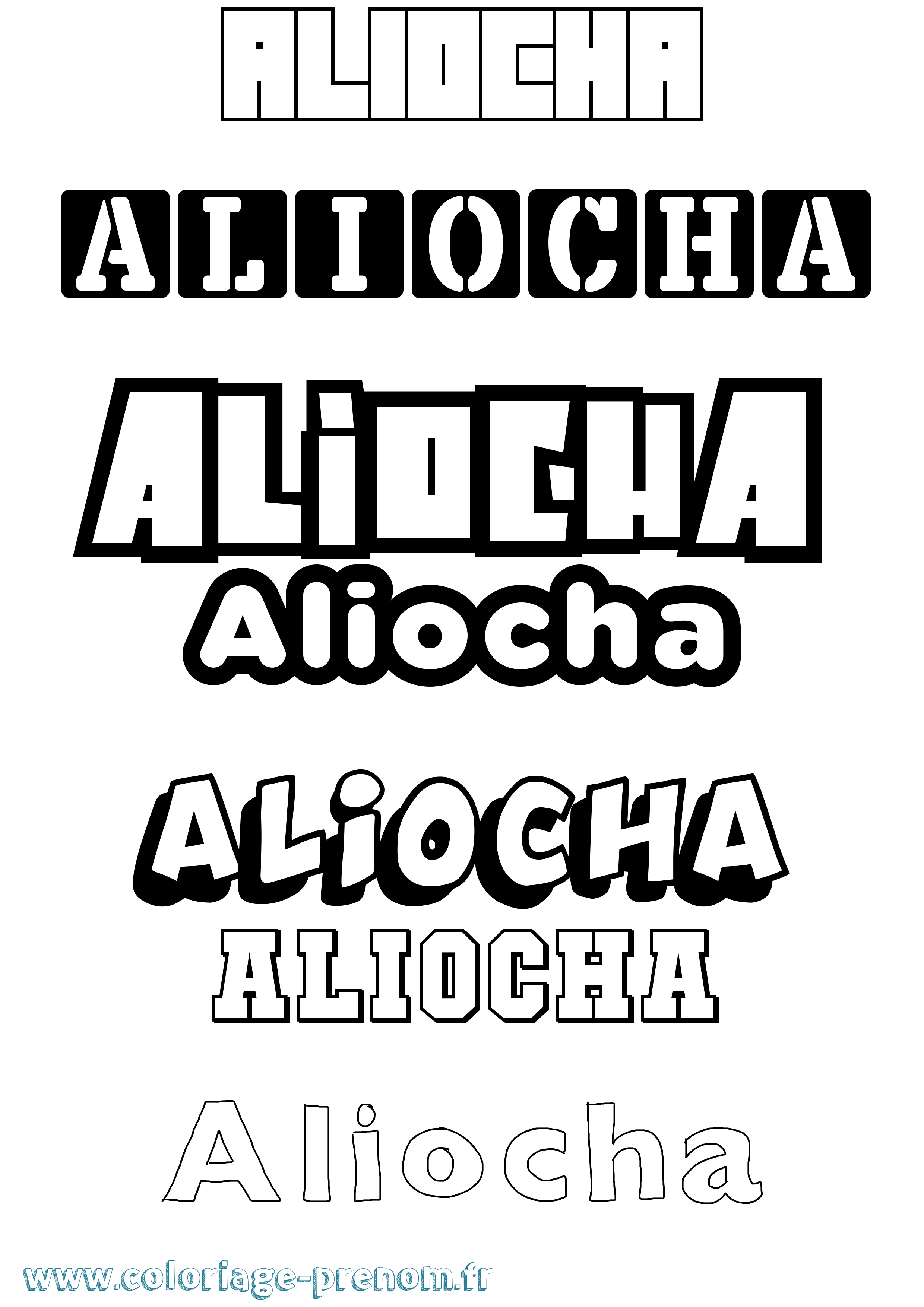 Coloriage Aliocha Simple Coloriage prénom Aliocha Simple