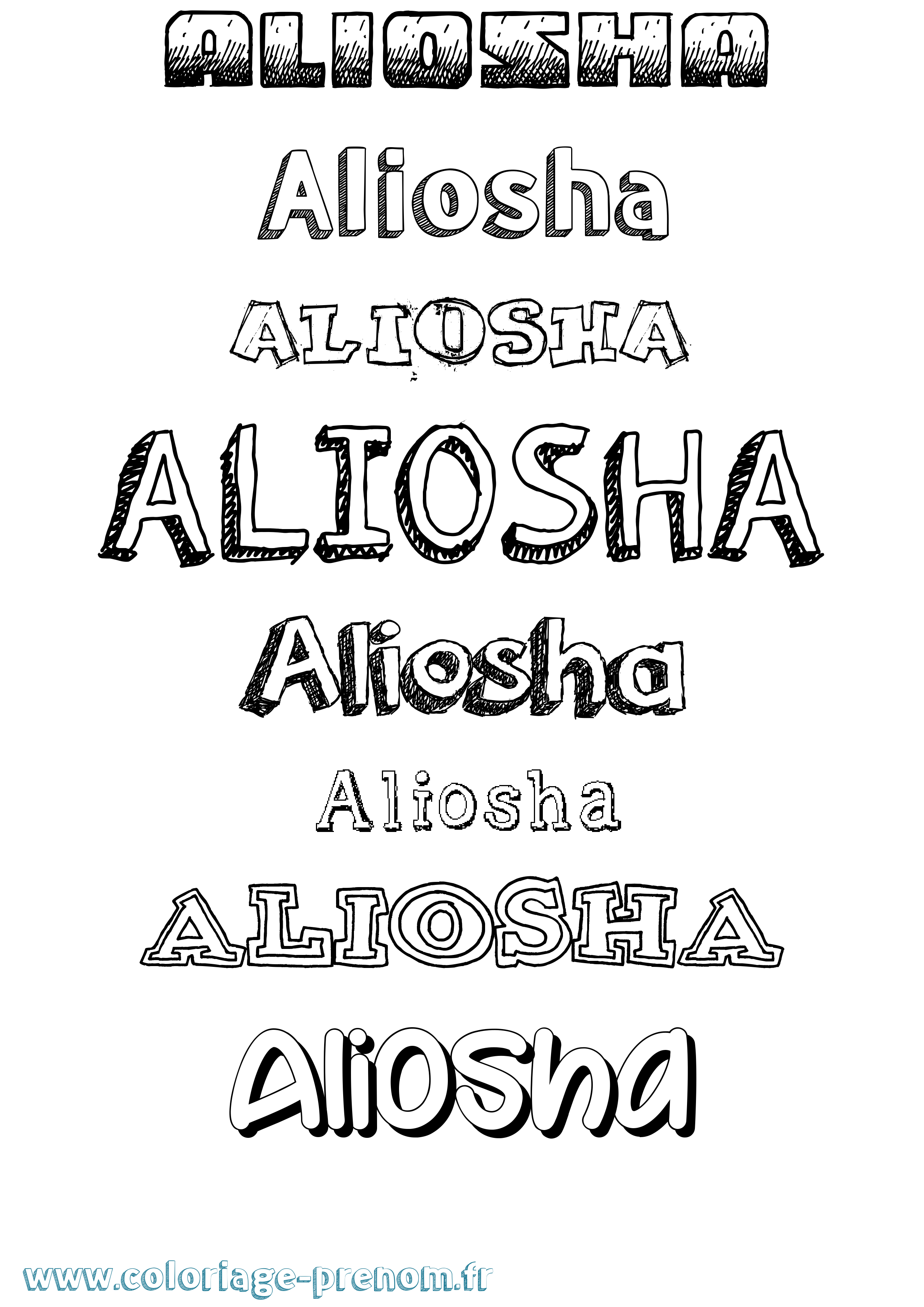 Coloriage Aliosha Dessiné Coloriage prénom Aliosha Dessiné