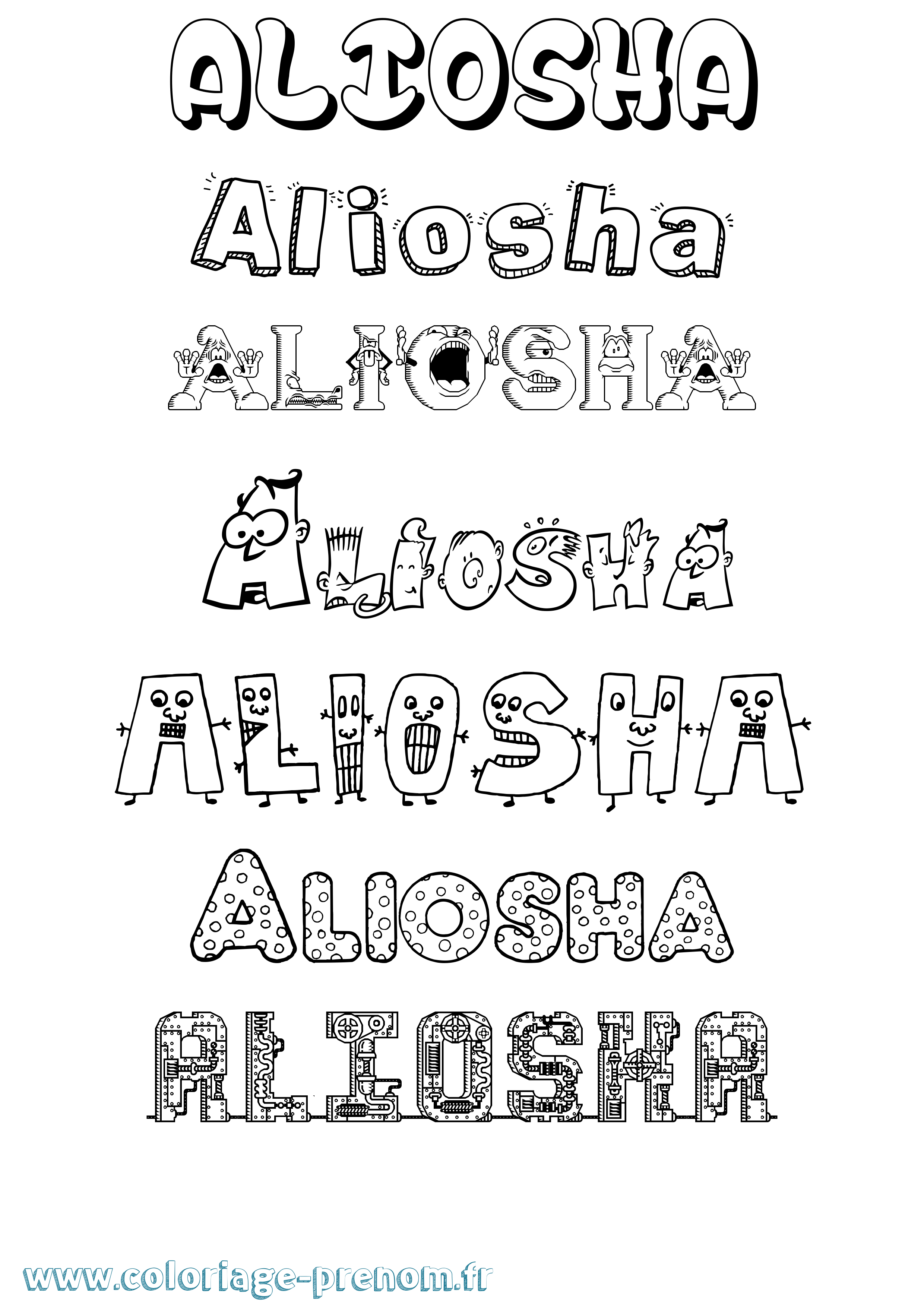 Coloriage Aliosha Fun Coloriage prénom Aliosha Fun