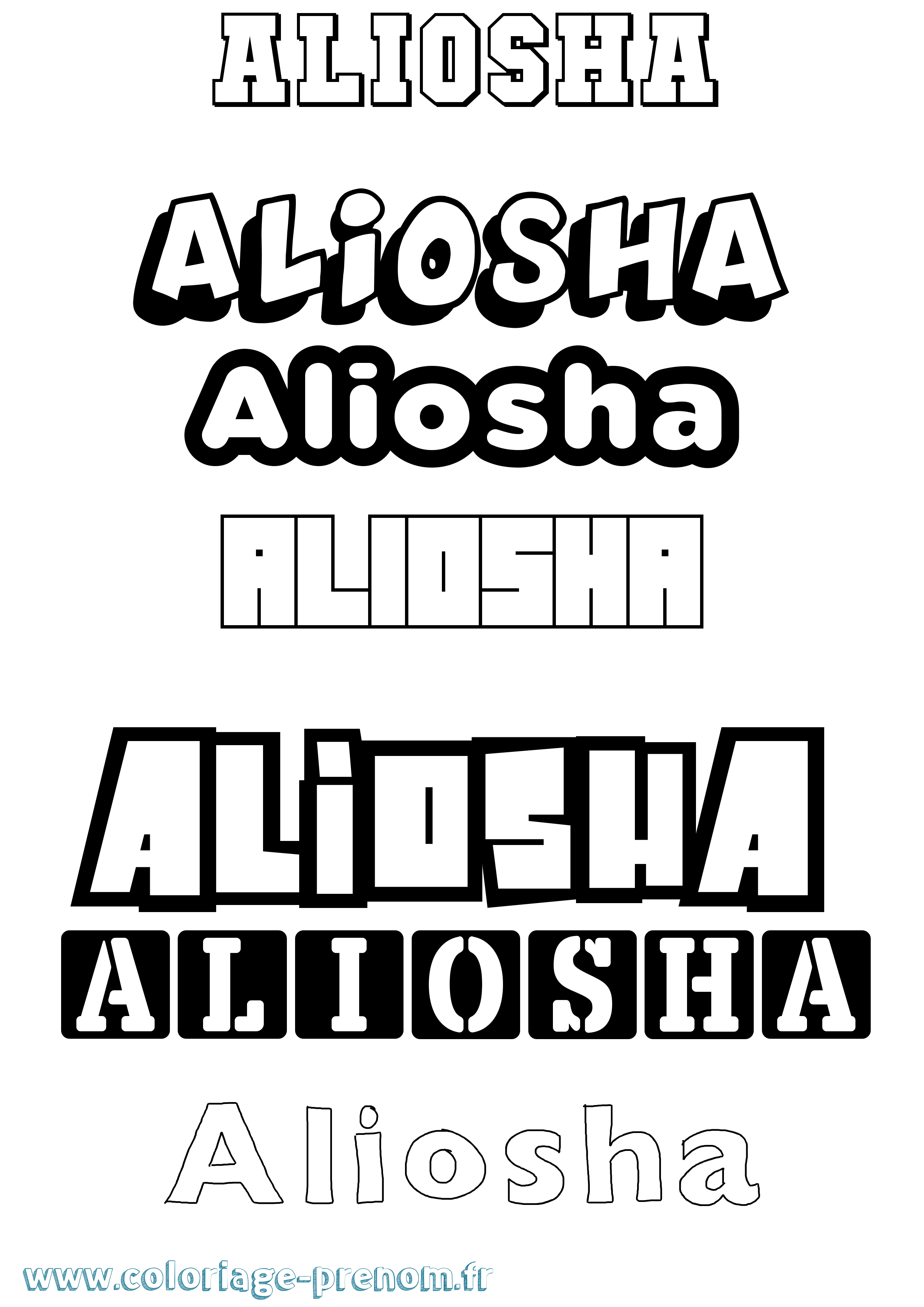Coloriage Aliosha Simple Coloriage prénom Aliosha Simple