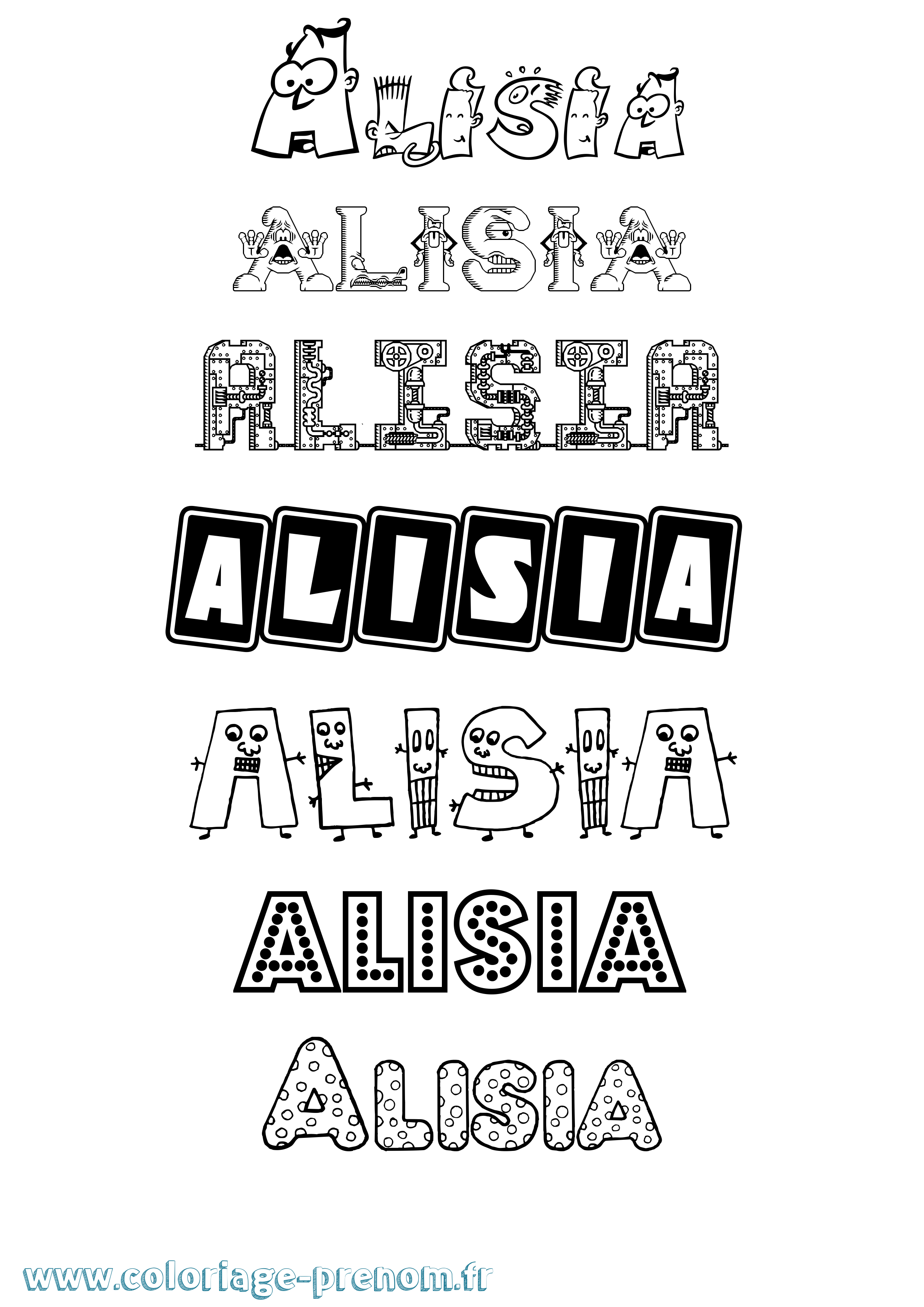 Coloriage Alisia Fun Coloriage prénom Alisia Fun