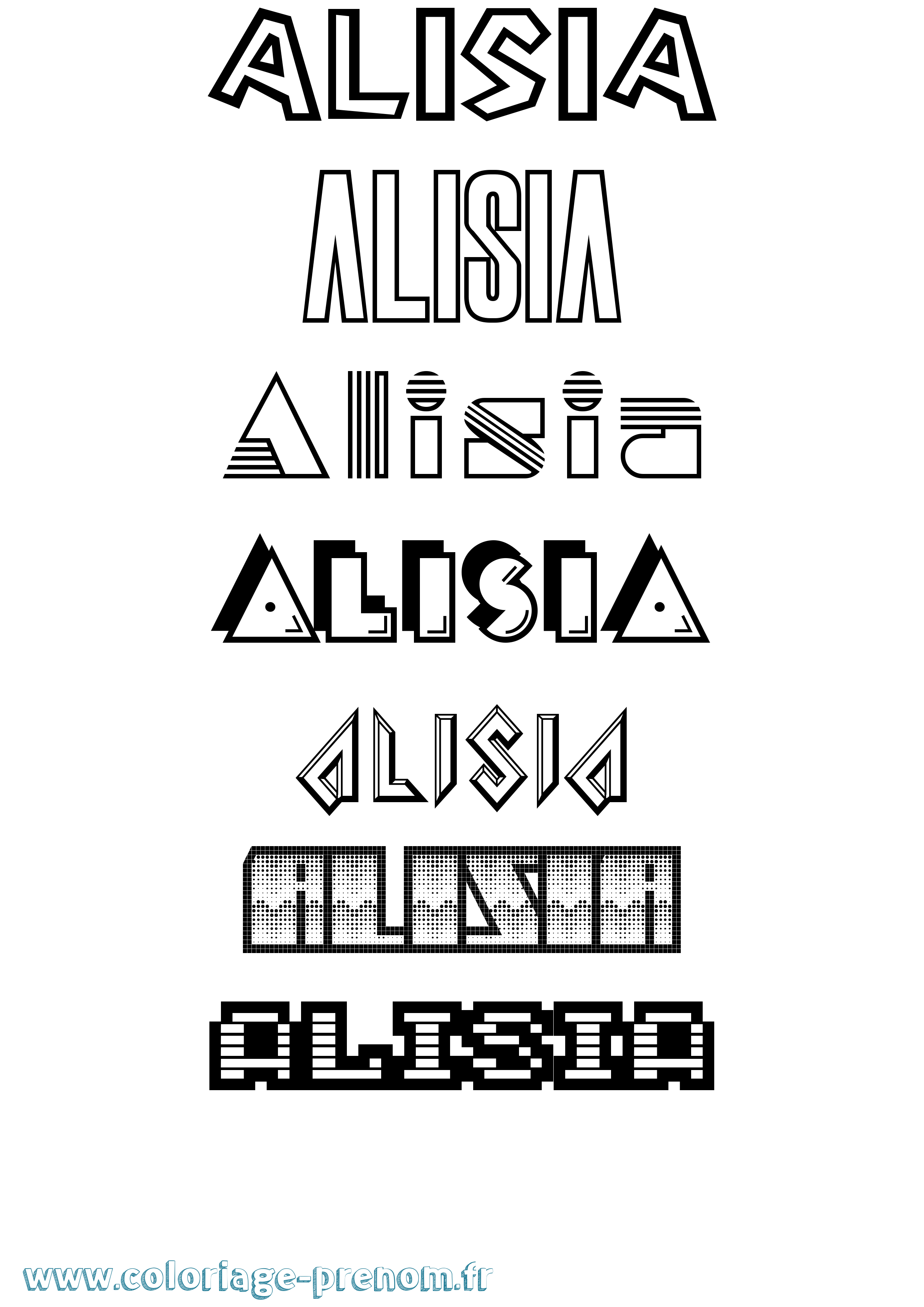 Coloriage Alisia Jeux Vidéos Coloriage prénom Alisia Jeux Vidéos