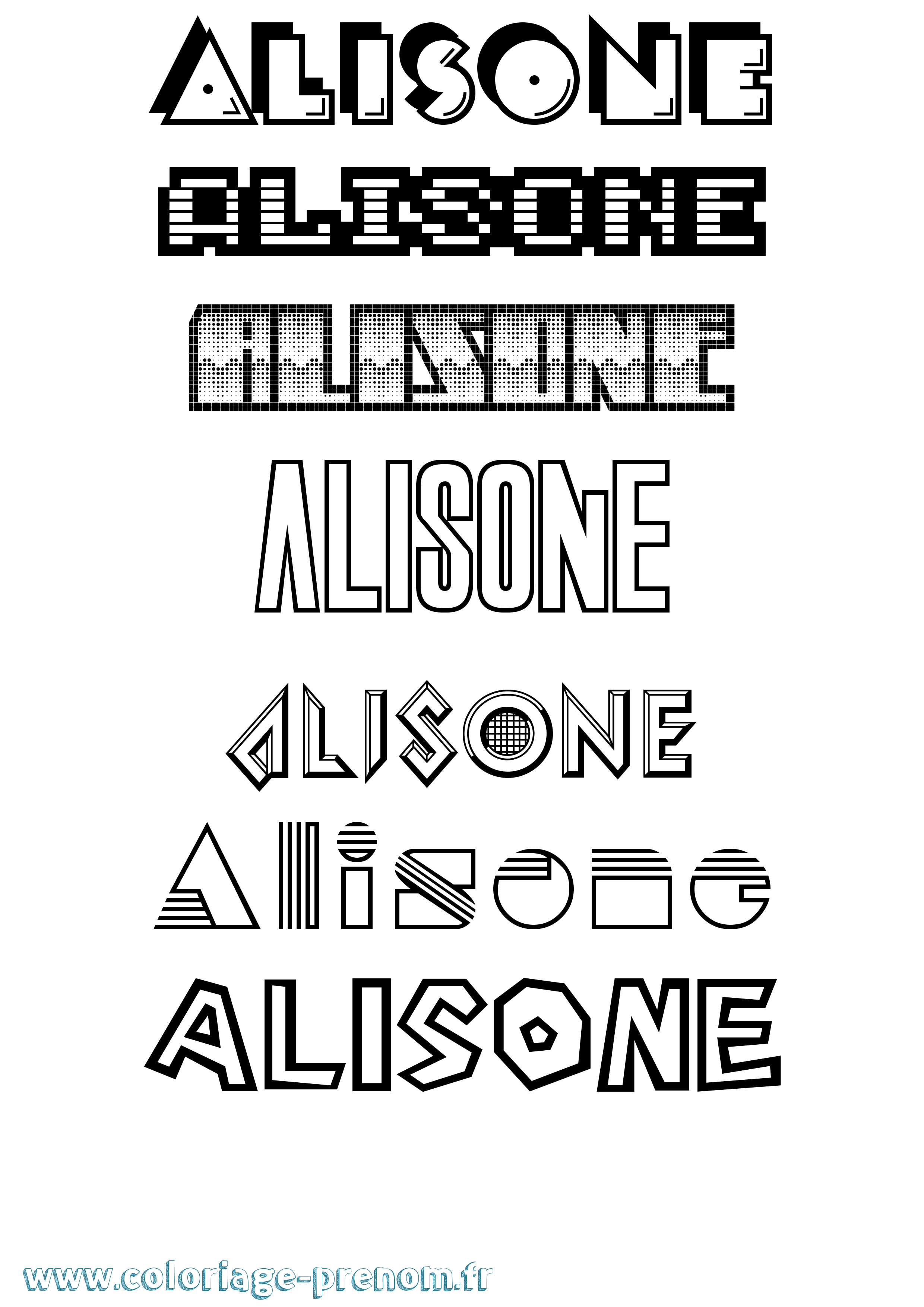 Coloriage Alisone Jeux Vidéos Coloriage prénom Alisone Jeux Vidéos