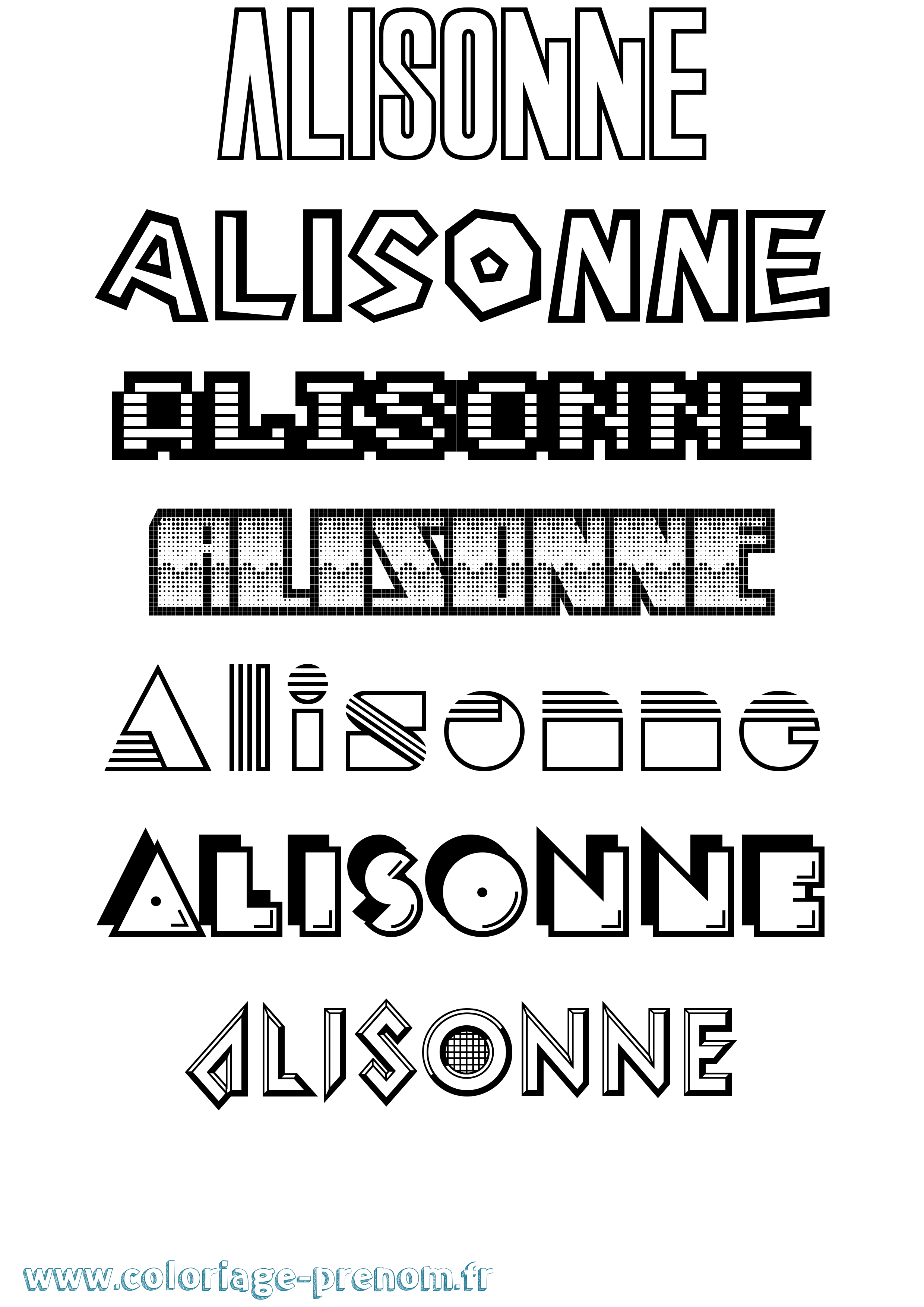 Coloriage Alisonne Jeux Vidéos Coloriage prénom Alisonne Jeux Vidéos
