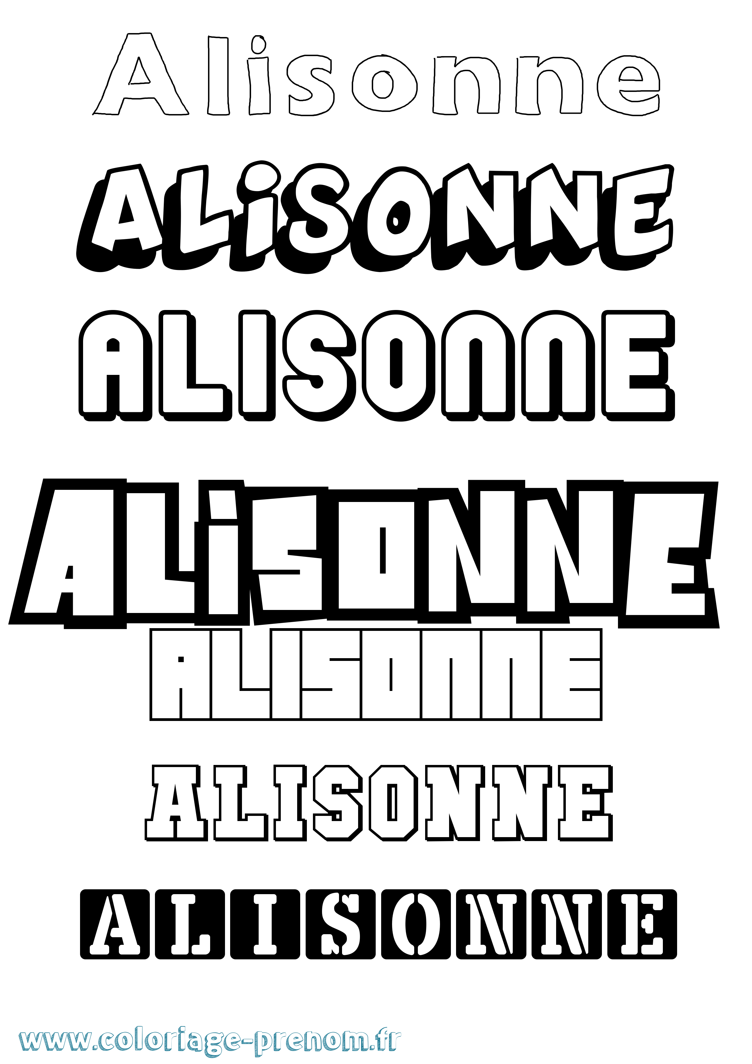 Coloriage Alisonne Simple Coloriage prénom Alisonne Simple