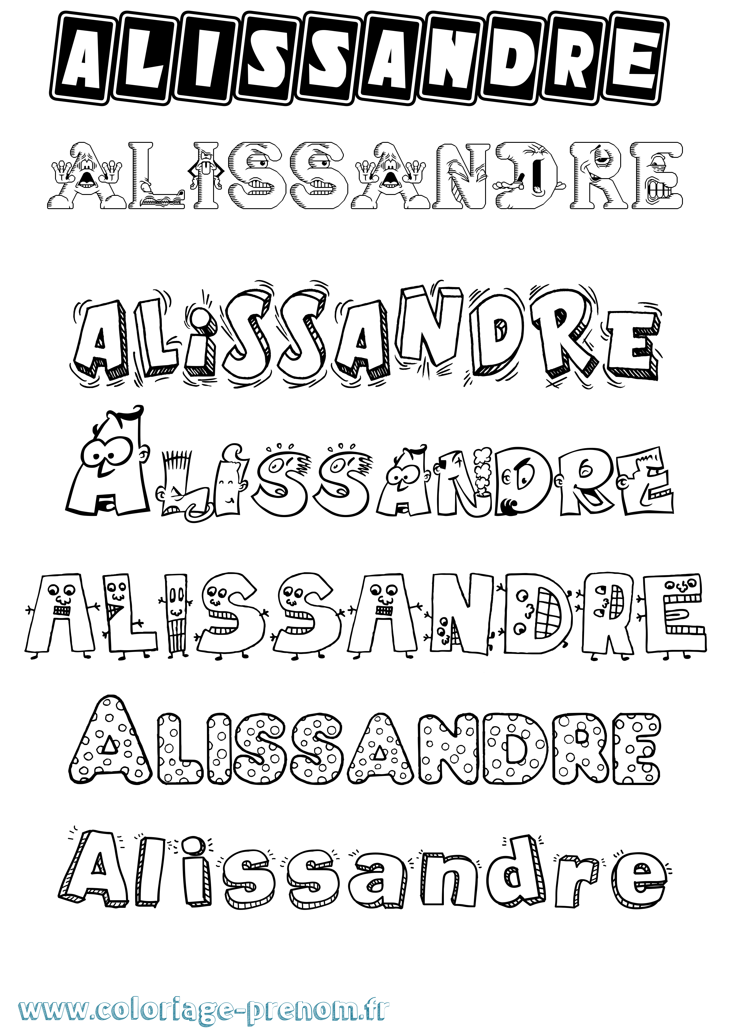 Coloriage Alissandre Fun Coloriage prénom Alissandre Fun