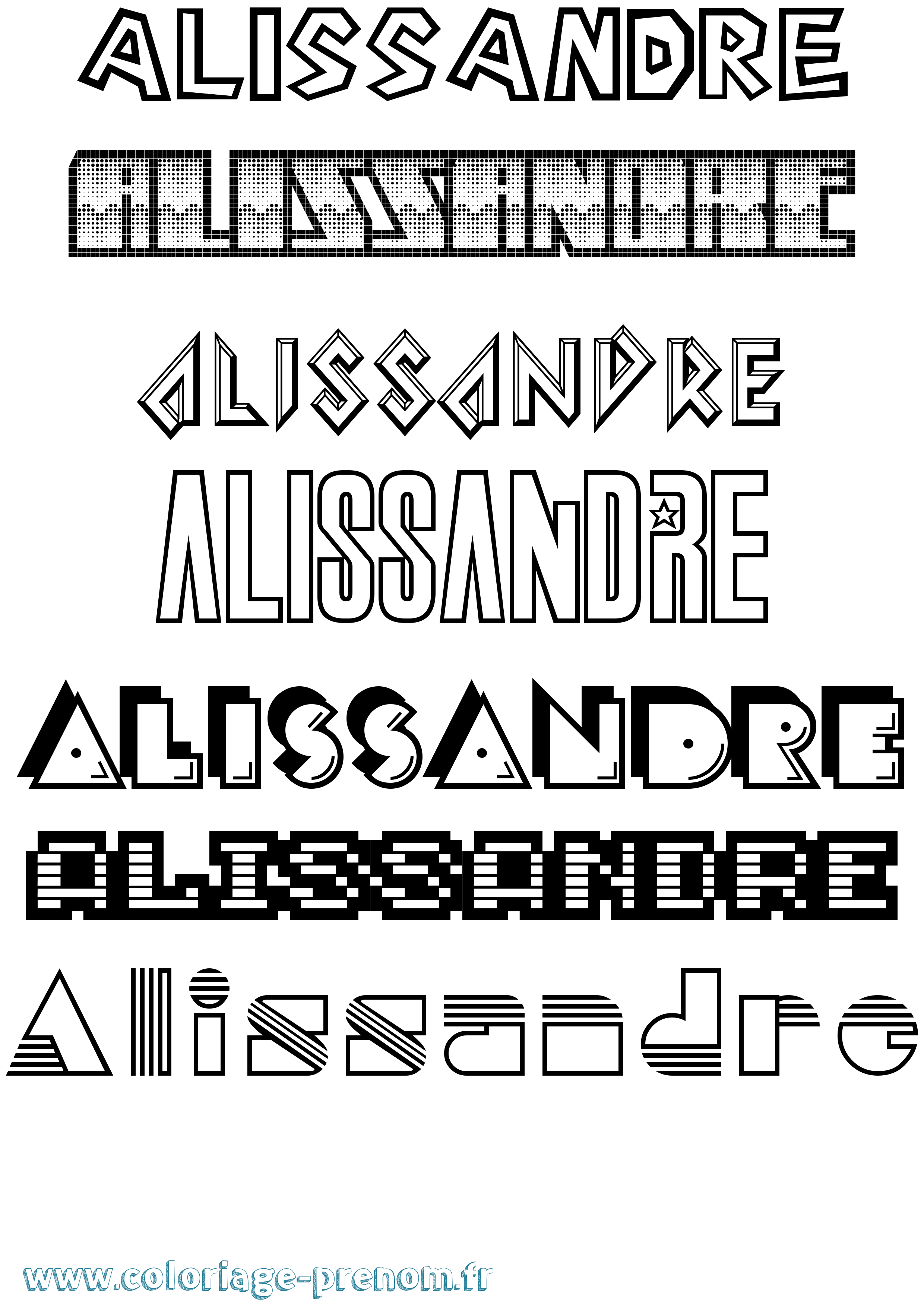Coloriage Alissandre Jeux Vidéos Coloriage prénom Alissandre Jeux Vidéos