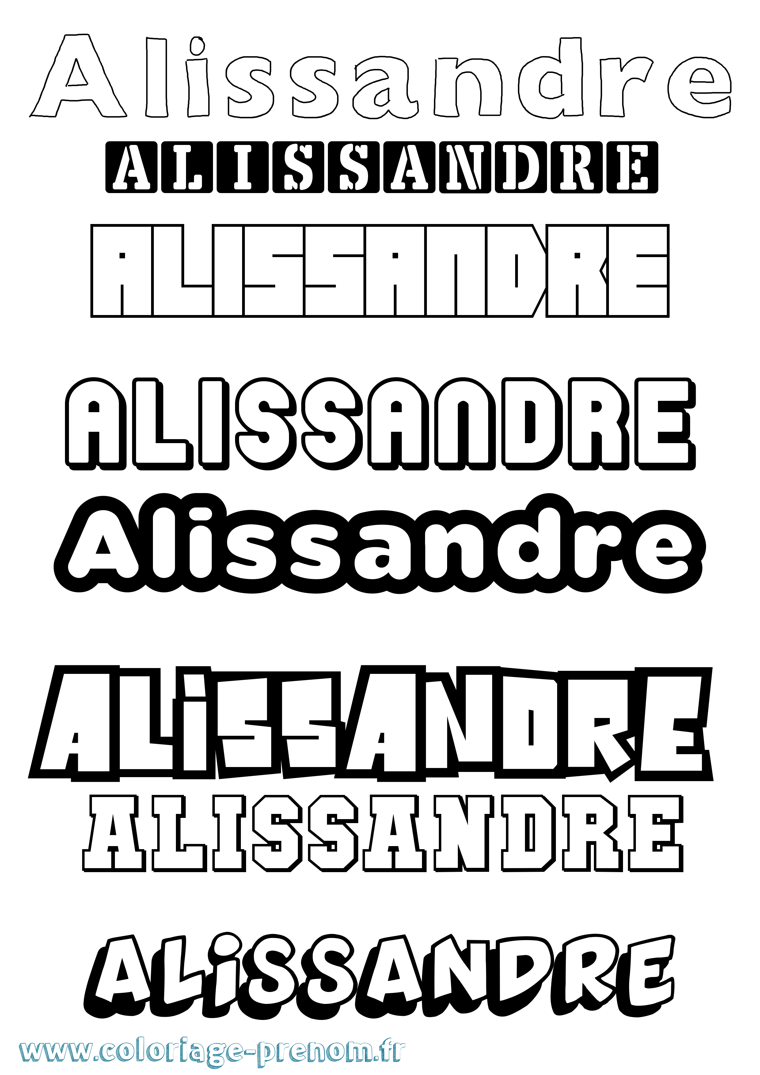 Coloriage Alissandre Simple Coloriage prénom Alissandre Simple