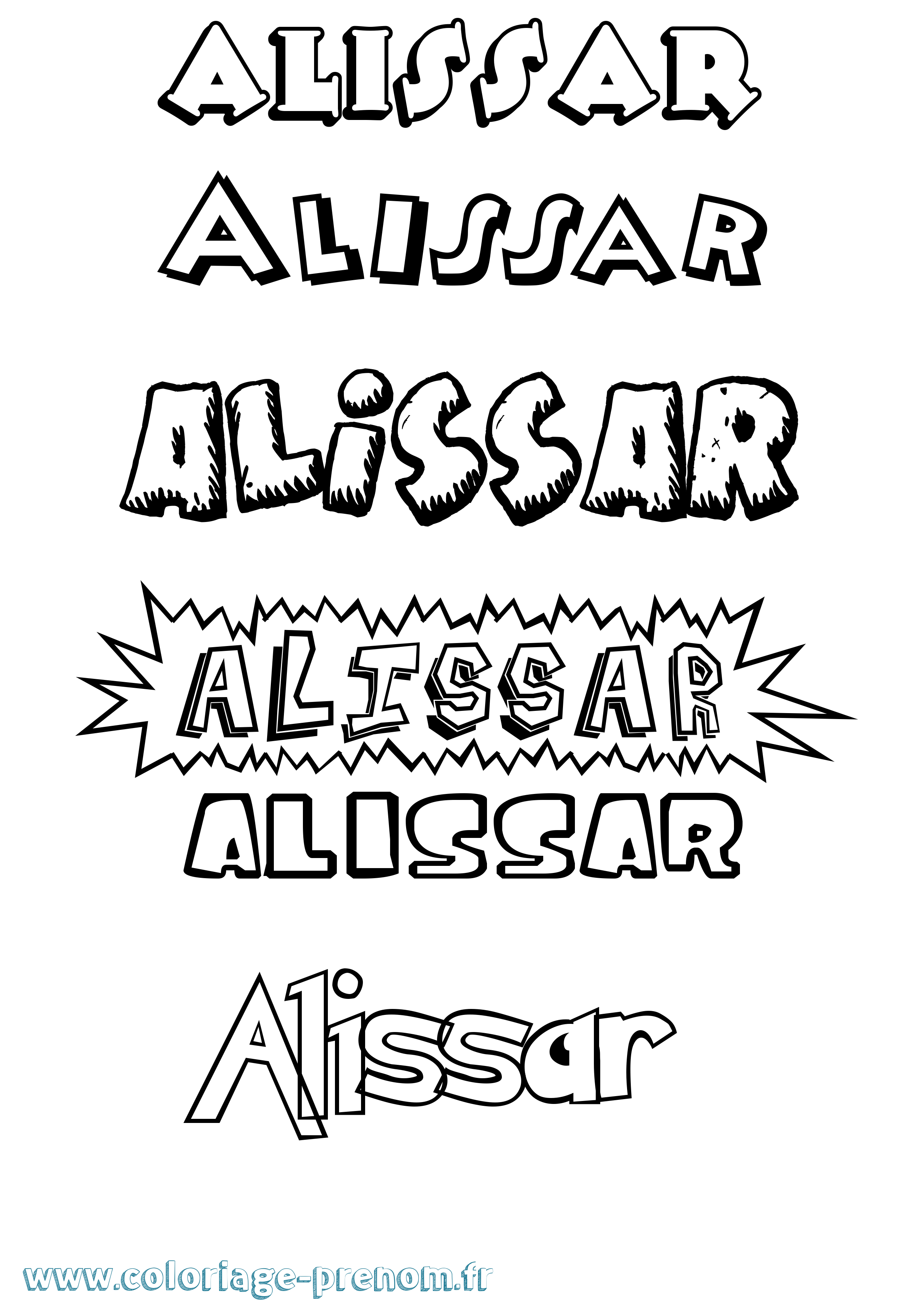 Coloriage Alissar Dessin Animé Coloriage prénom Alissar Dessin Animé