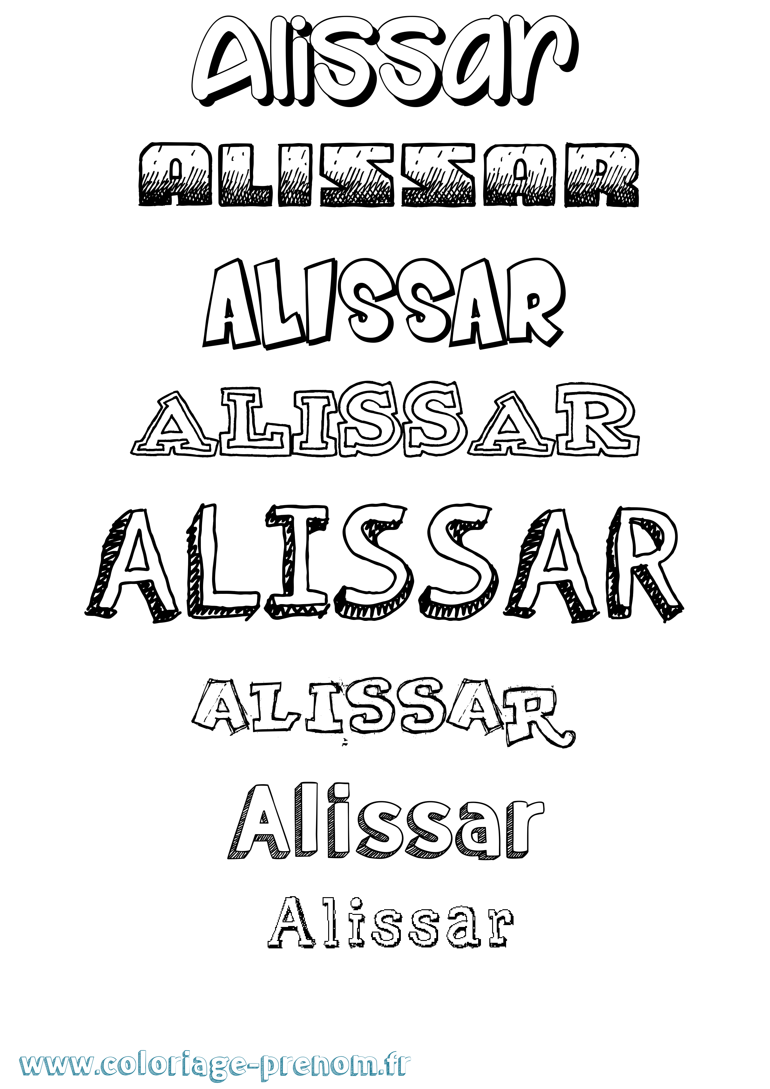 Coloriage Alissar Dessiné Coloriage prénom Alissar Dessiné