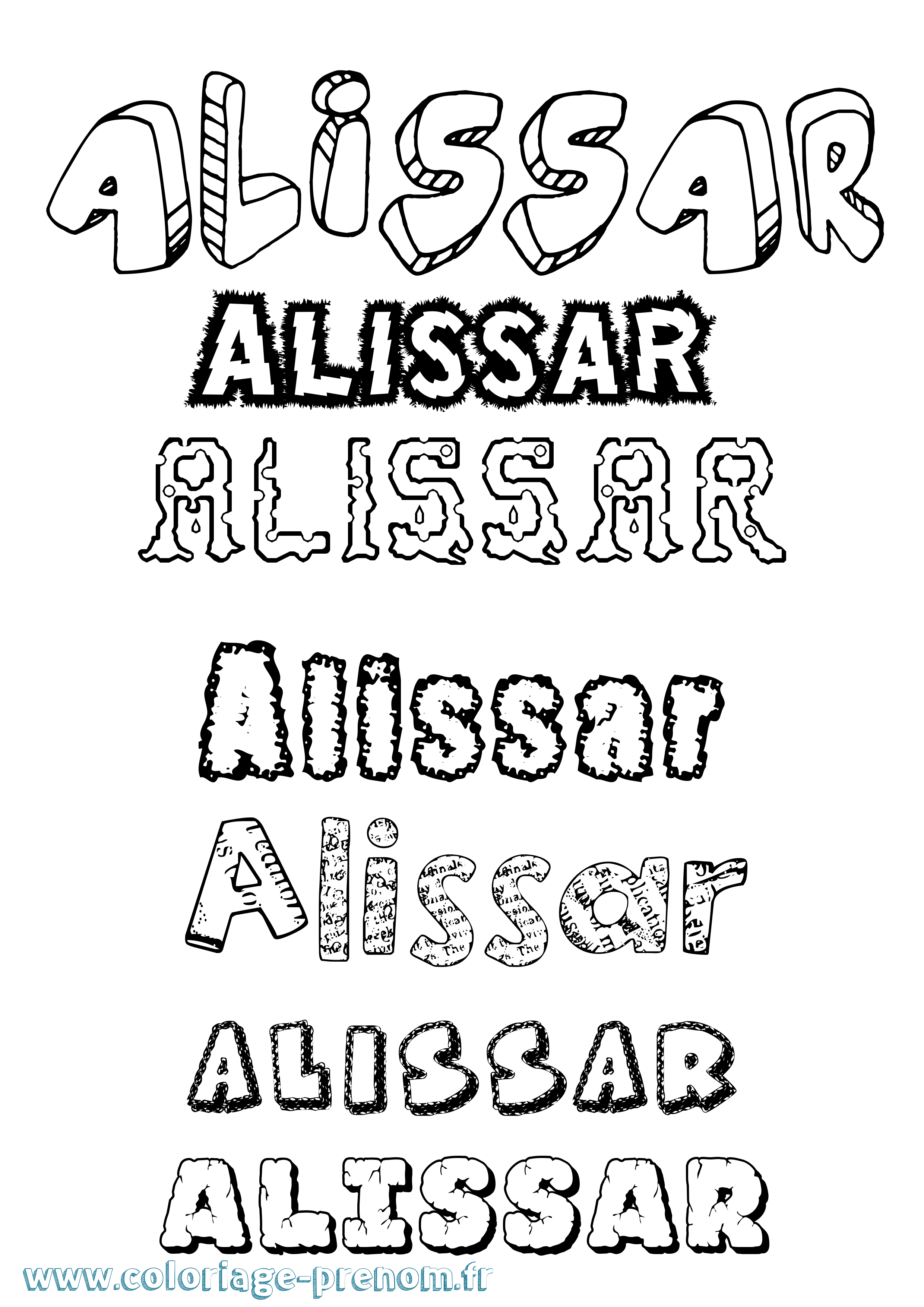 Coloriage Alissar Destructuré Coloriage prénom Alissar Destructuré