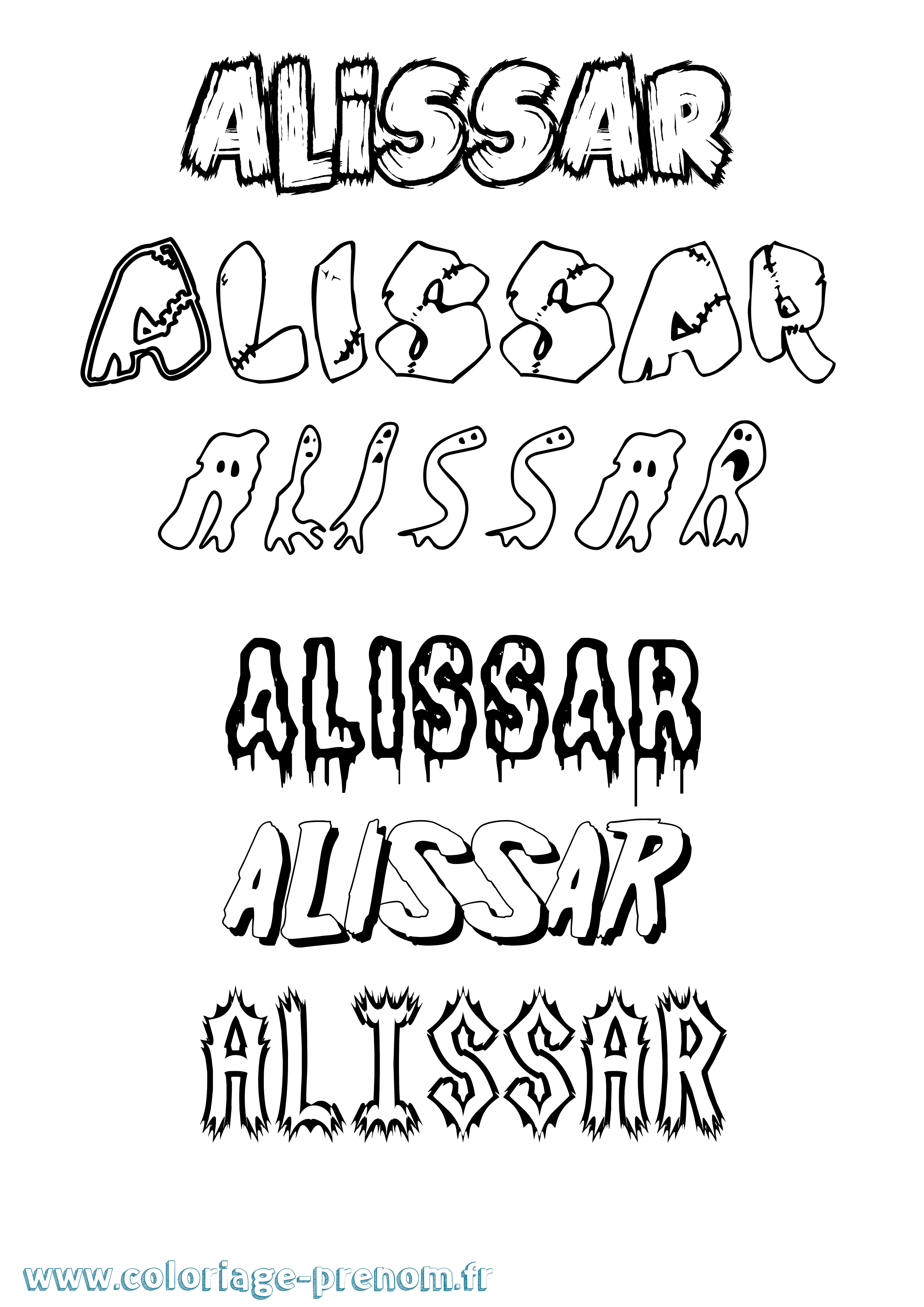 Coloriage Alissar Frisson Coloriage prénom Alissar Frisson