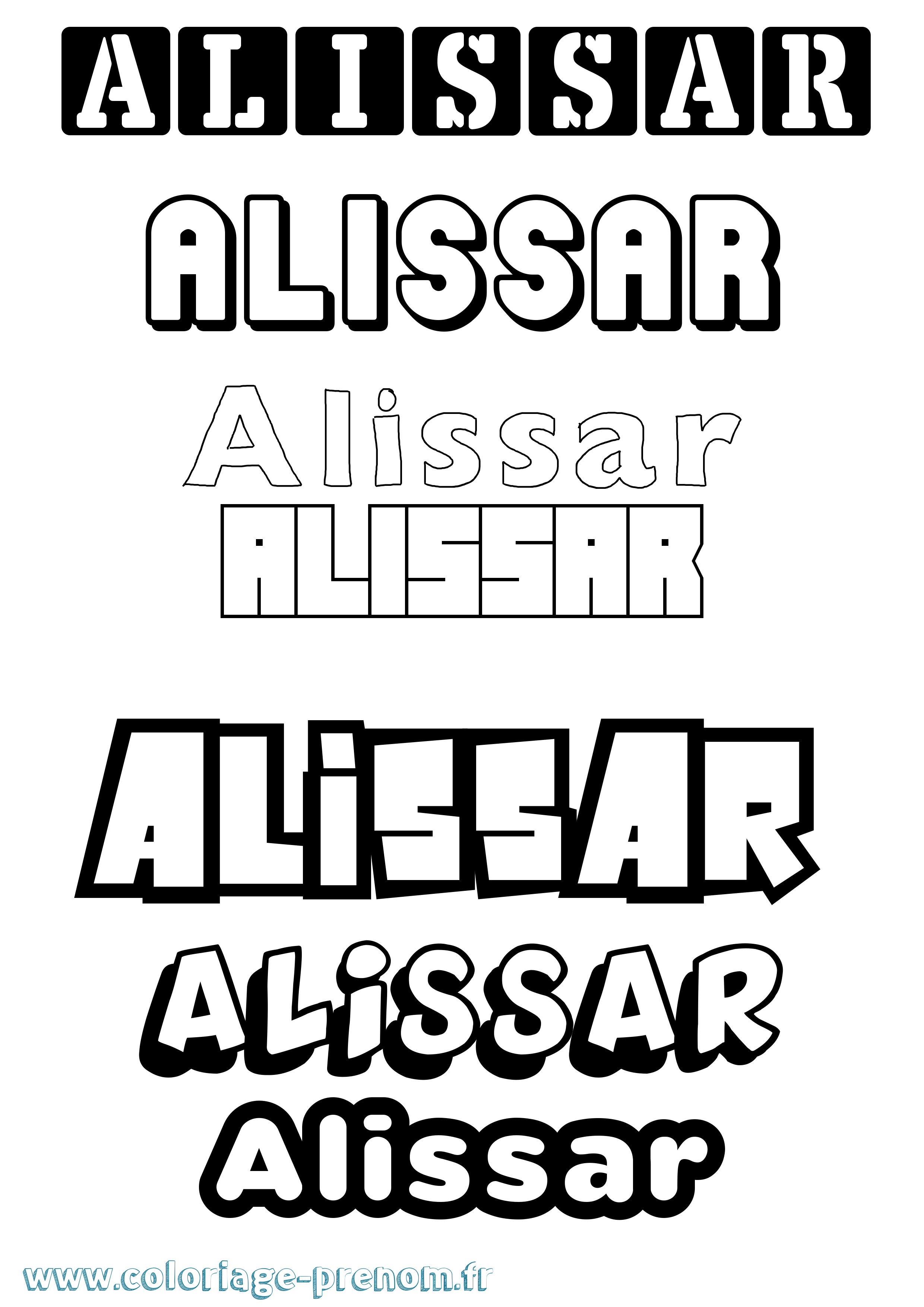 Coloriage Alissar Simple Coloriage prénom Alissar Simple