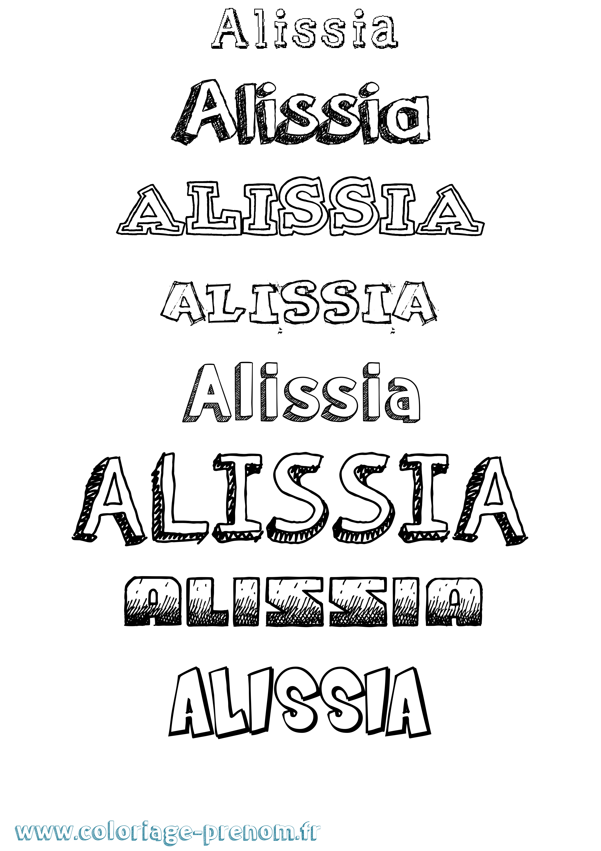 Coloriage Alissia Dessiné Coloriage prénom Alissia Dessiné