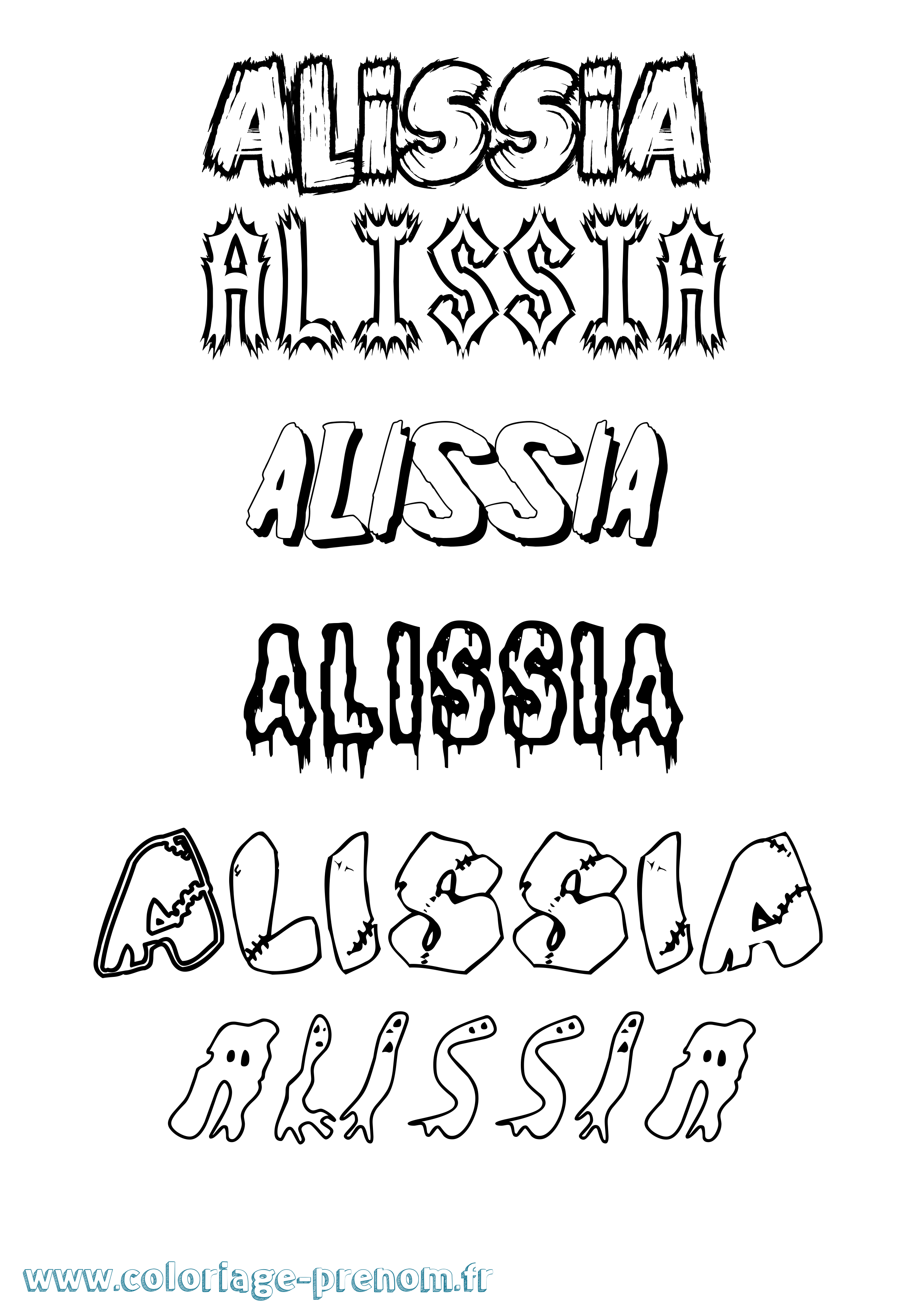 Coloriage Alissia Frisson Coloriage prénom Alissia Frisson