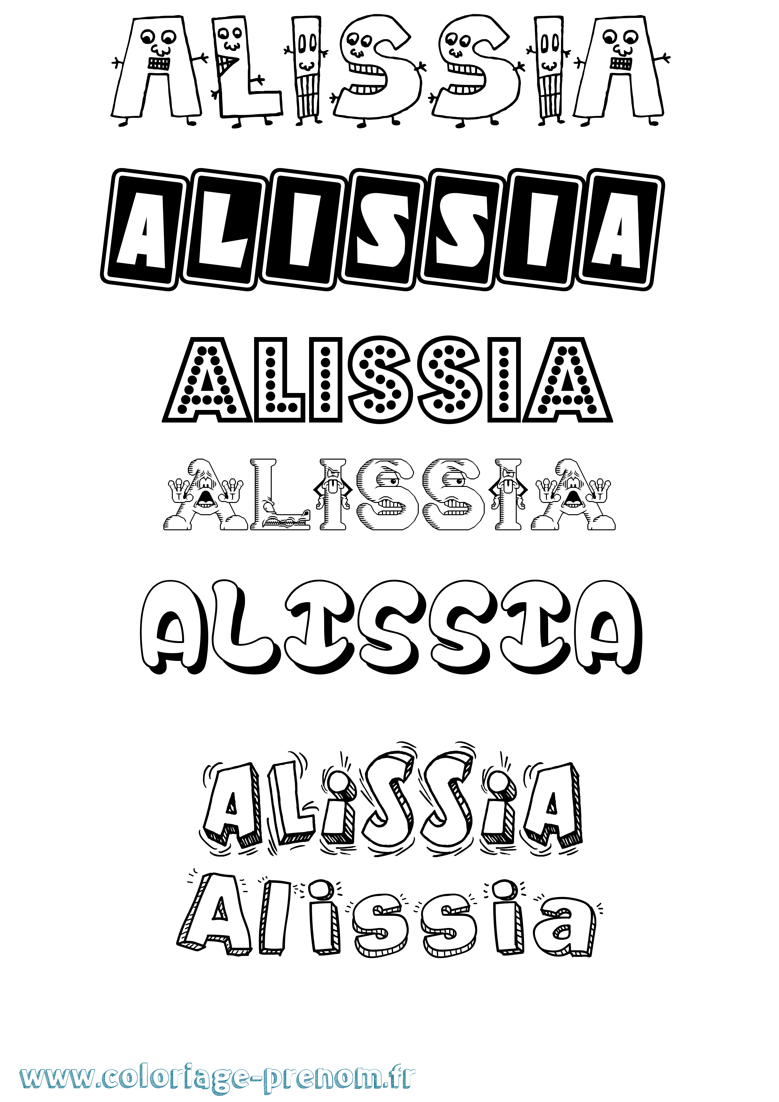 Coloriage Alissia Fun Coloriage prénom Alissia Fun