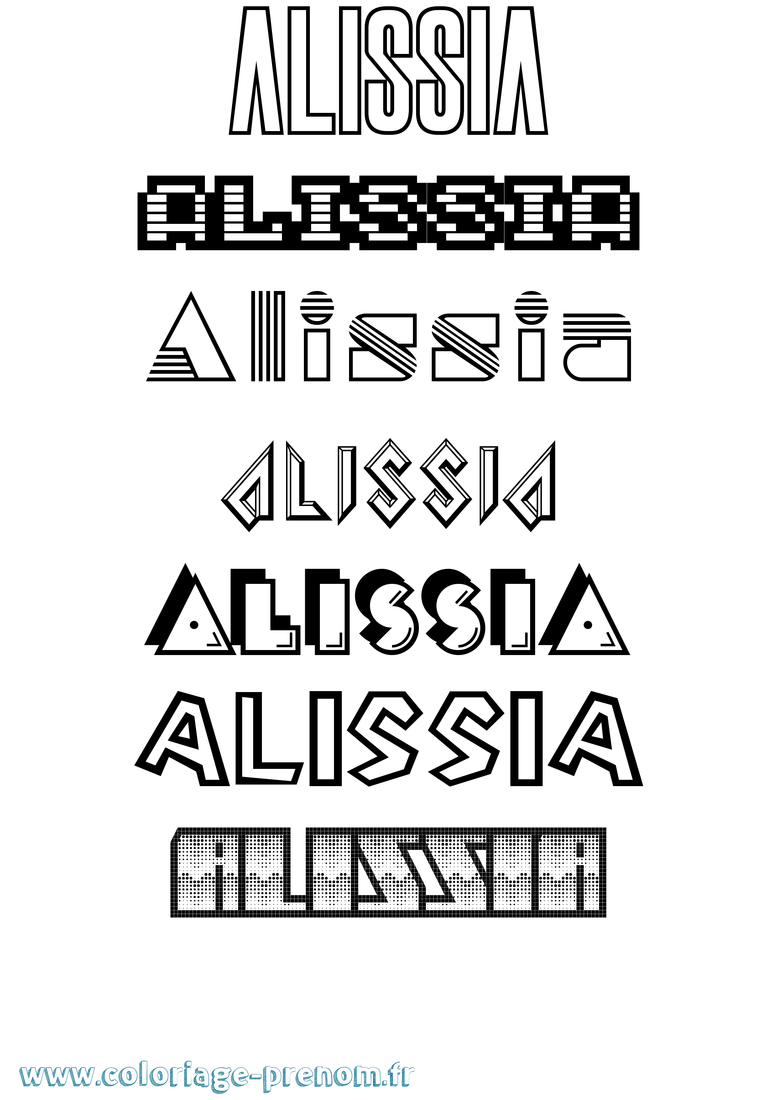Coloriage Alissia Jeux Vidéos Coloriage prénom Alissia Jeux Vidéos