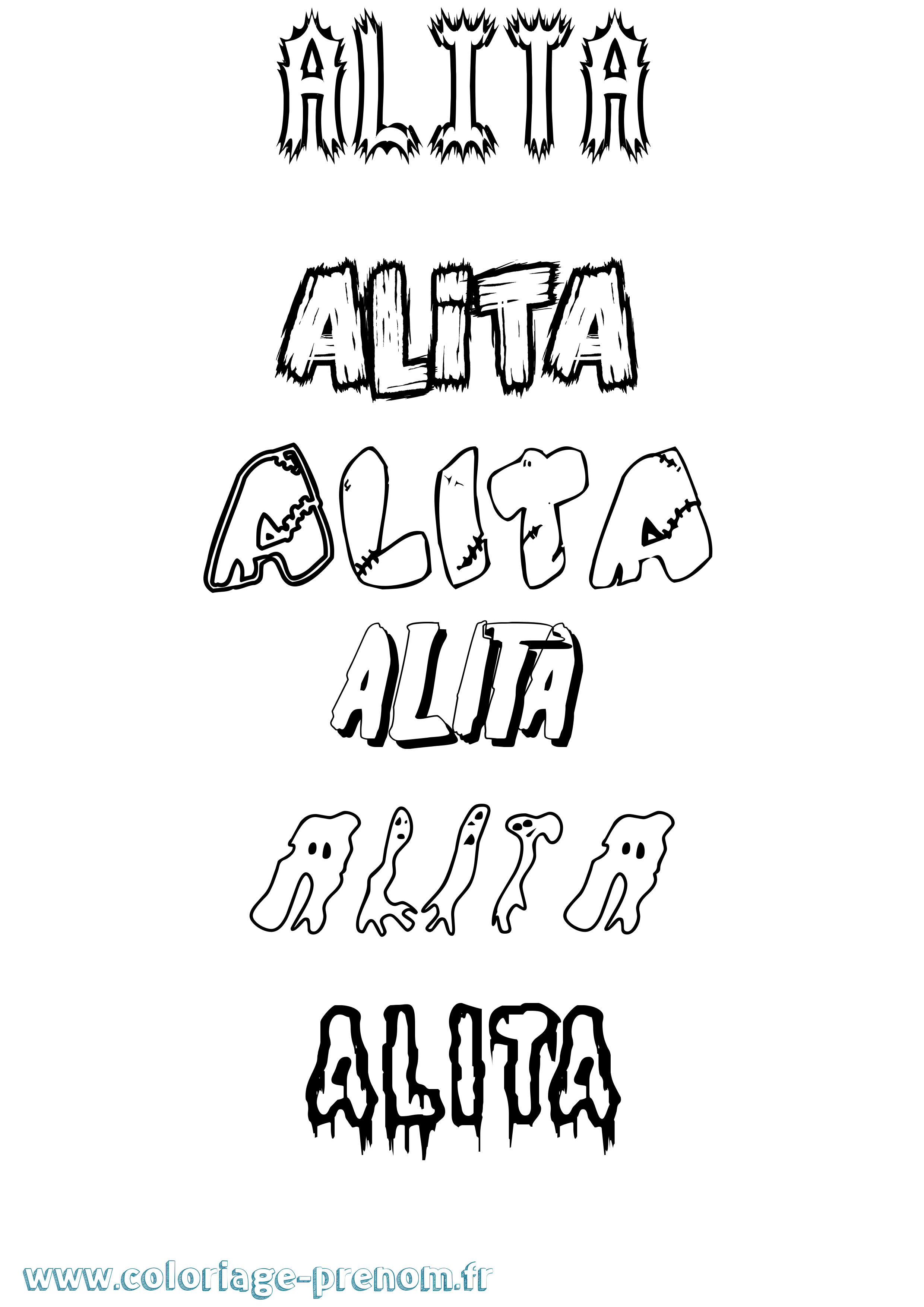 Coloriage Alita Frisson Coloriage prénom Alita Frisson