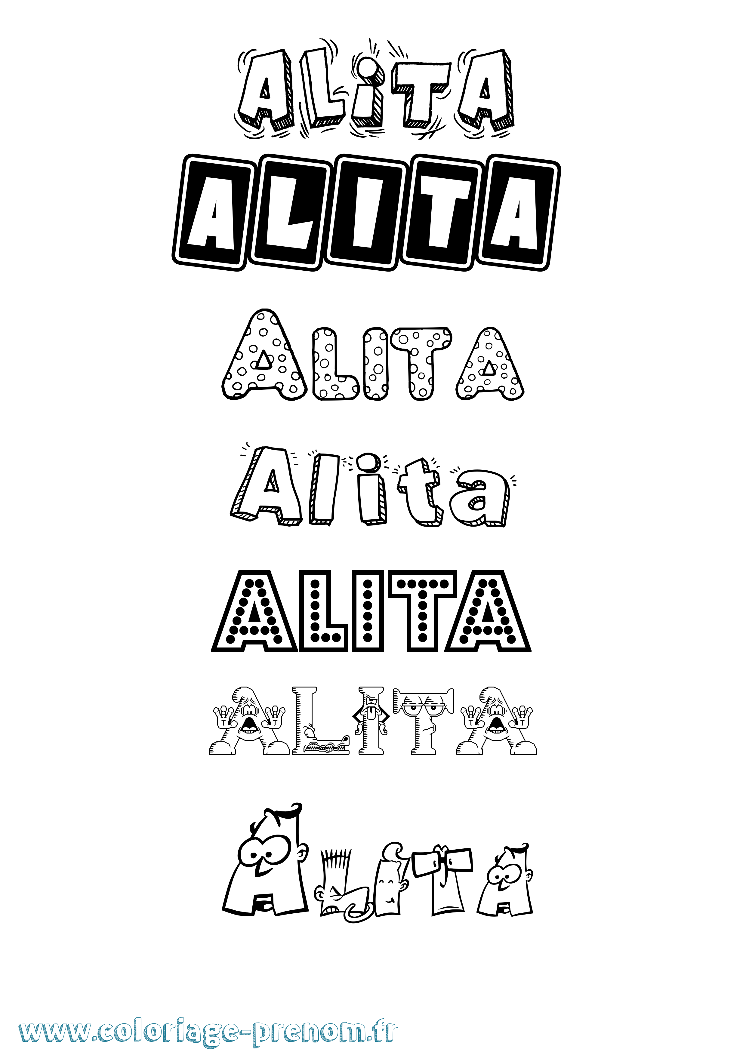 Coloriage Alita Fun Coloriage prénom Alita Fun