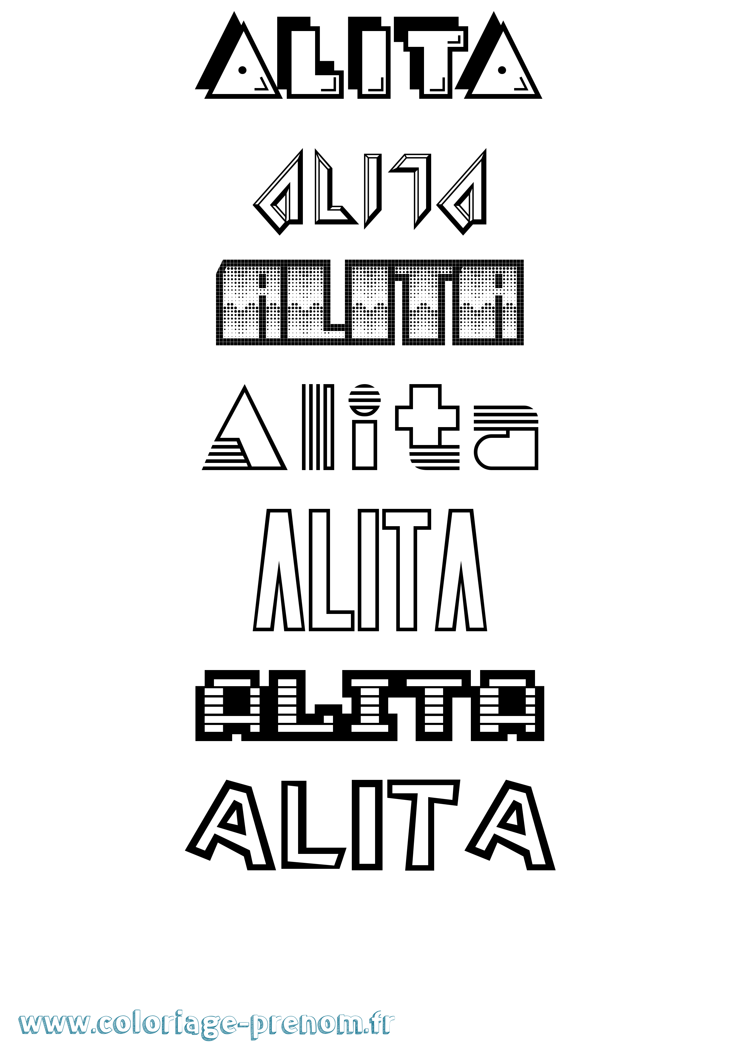Coloriage Alita Jeux Vidéos Coloriage prénom Alita Jeux Vidéos
