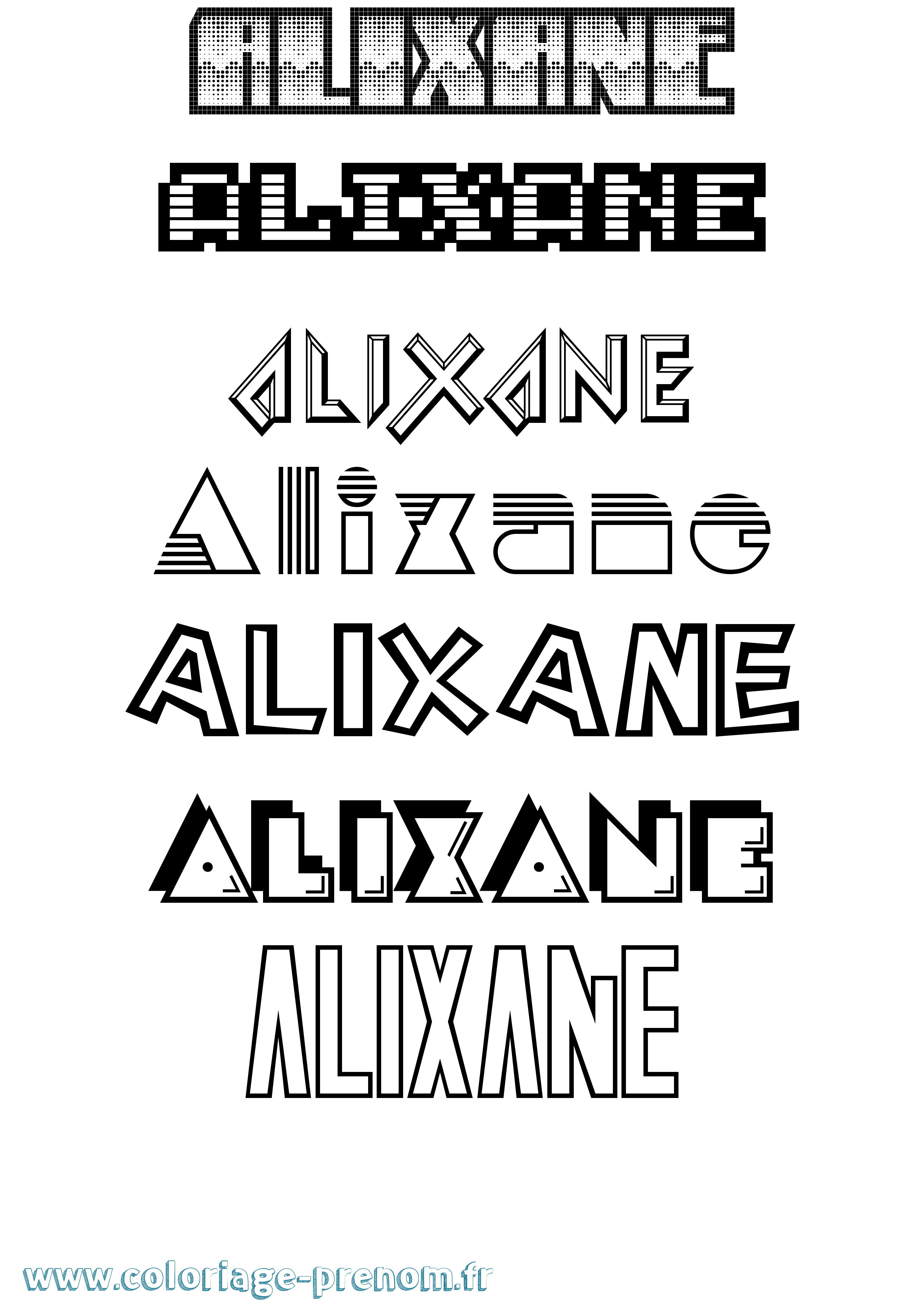 Coloriage Alixane Jeux Vidéos Coloriage prénom Alixane Jeux Vidéos