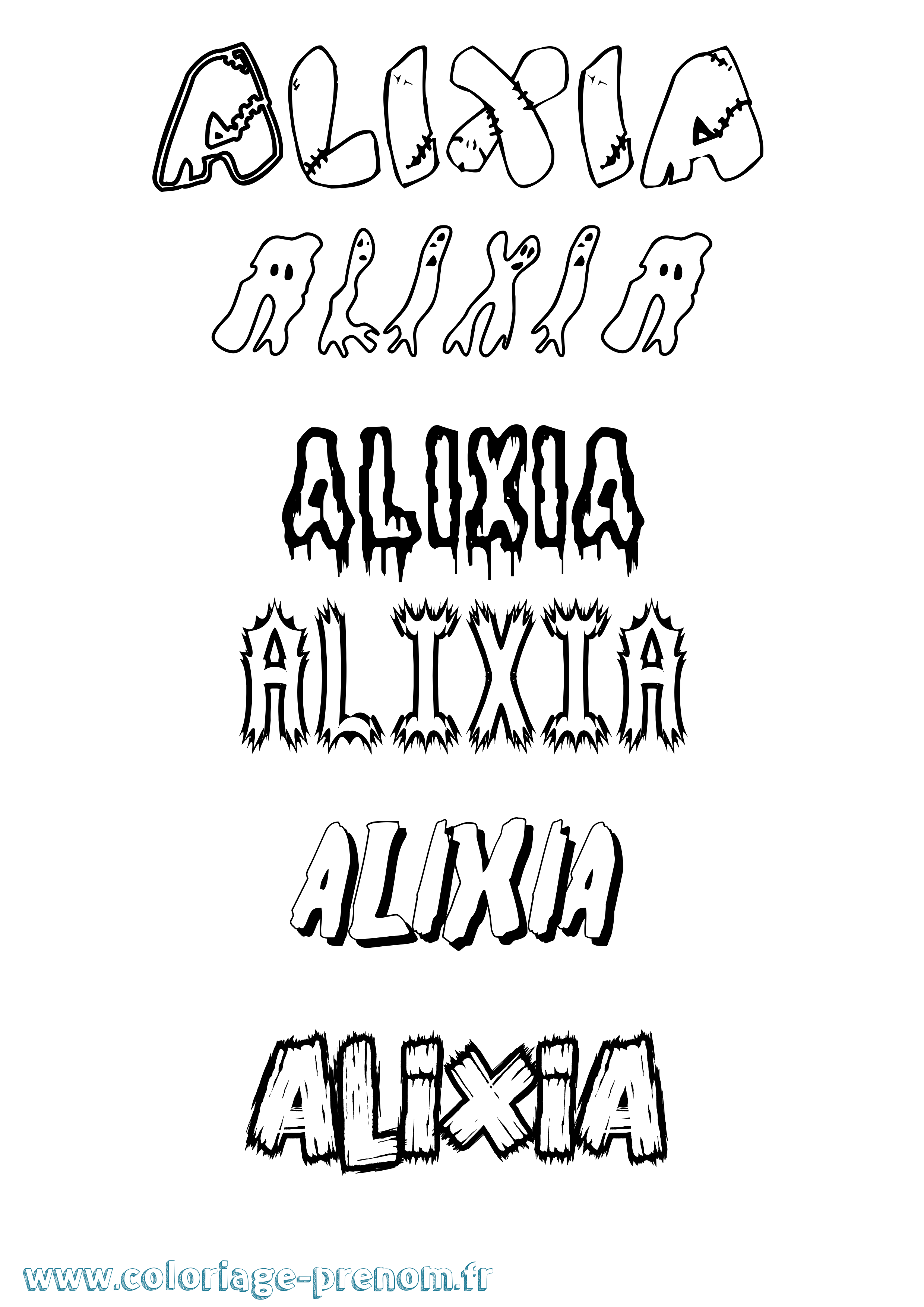 Coloriage Alixia Frisson Coloriage prénom Alixia Frisson