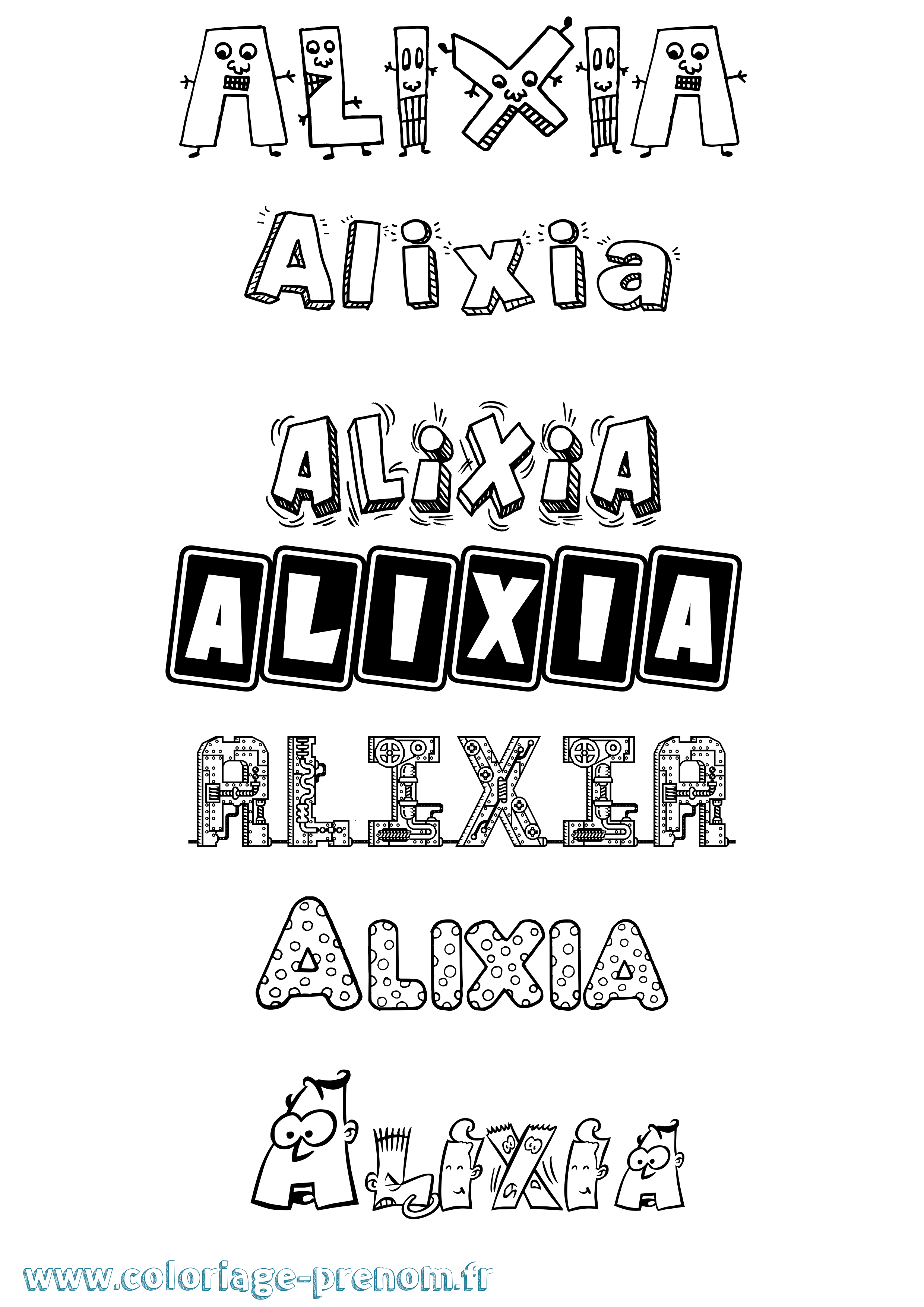 Coloriage Alixia Fun Coloriage prénom Alixia Fun