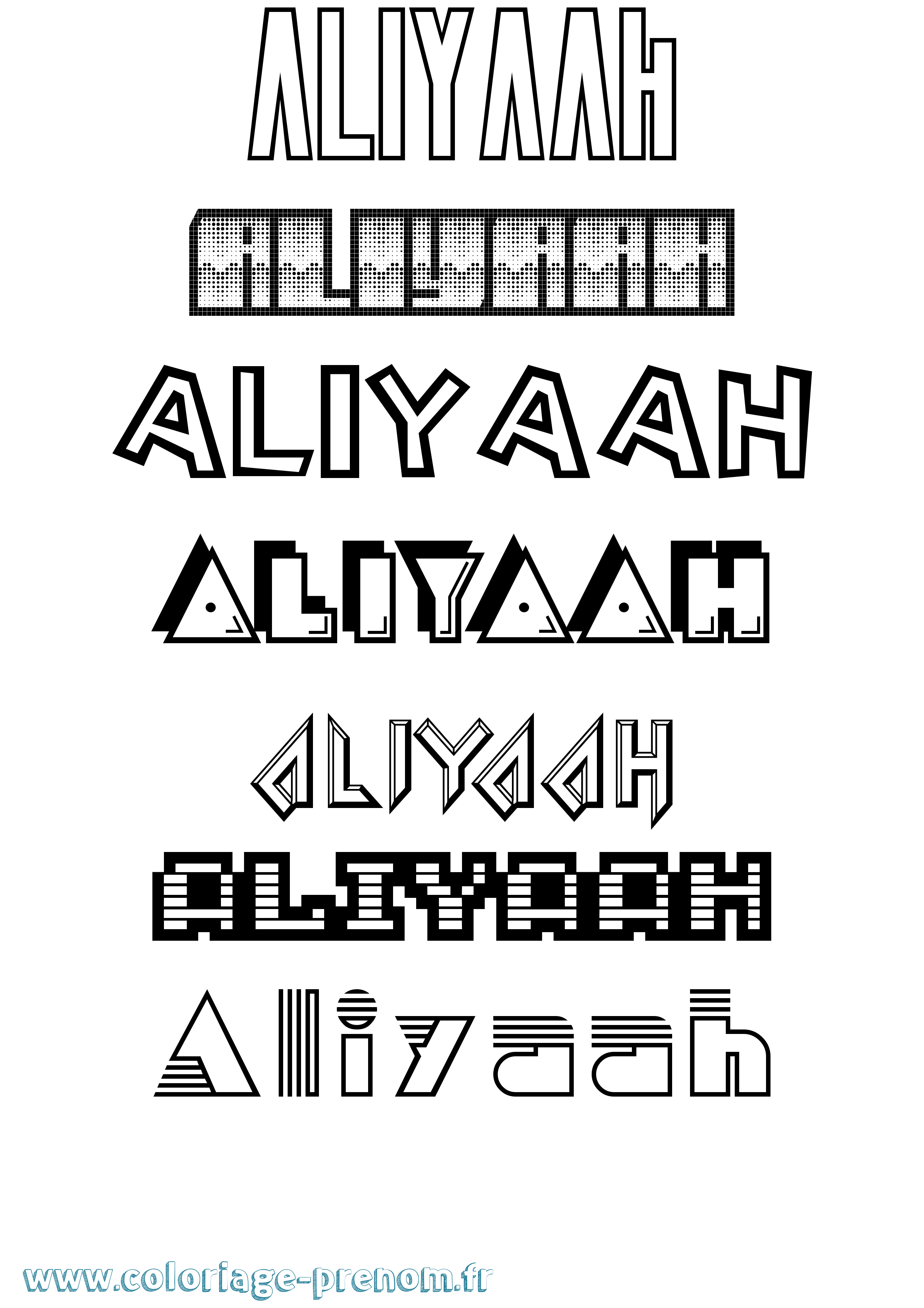 Coloriage Aliyaah Jeux Vidéos Coloriage prénom Aliyaah Jeux Vidéos