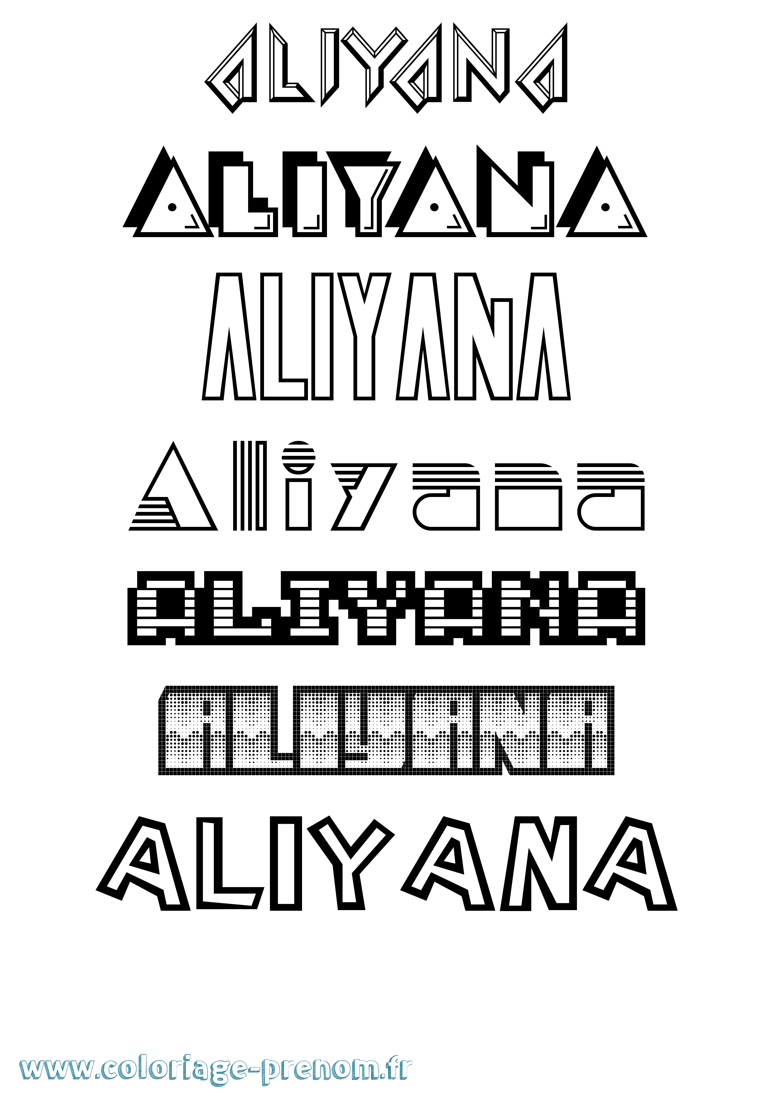 Coloriage Aliyana Jeux Vidéos Coloriage prénom Aliyana Jeux Vidéos