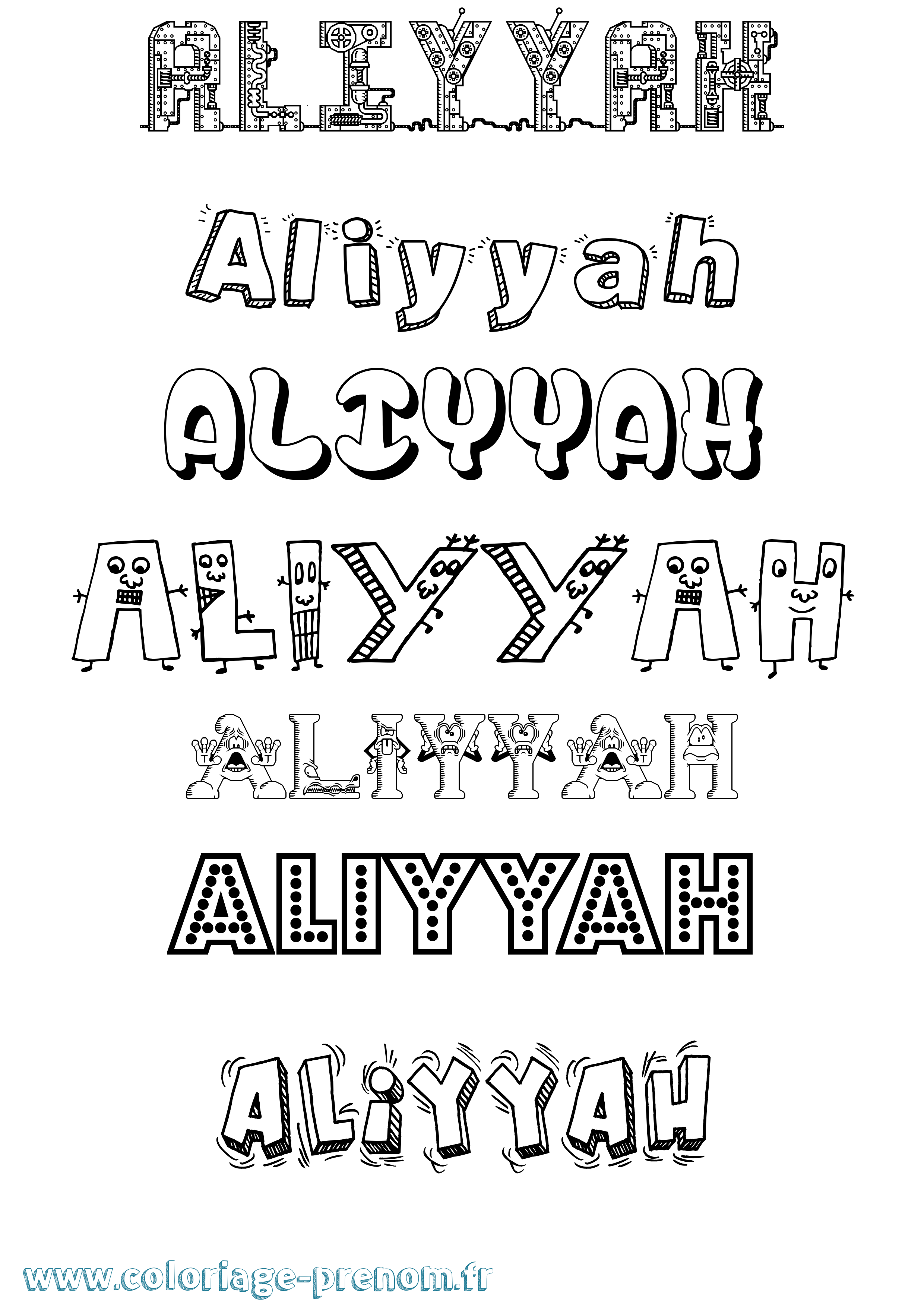 Coloriage Aliyyah Fun Coloriage prénom Aliyyah Fun