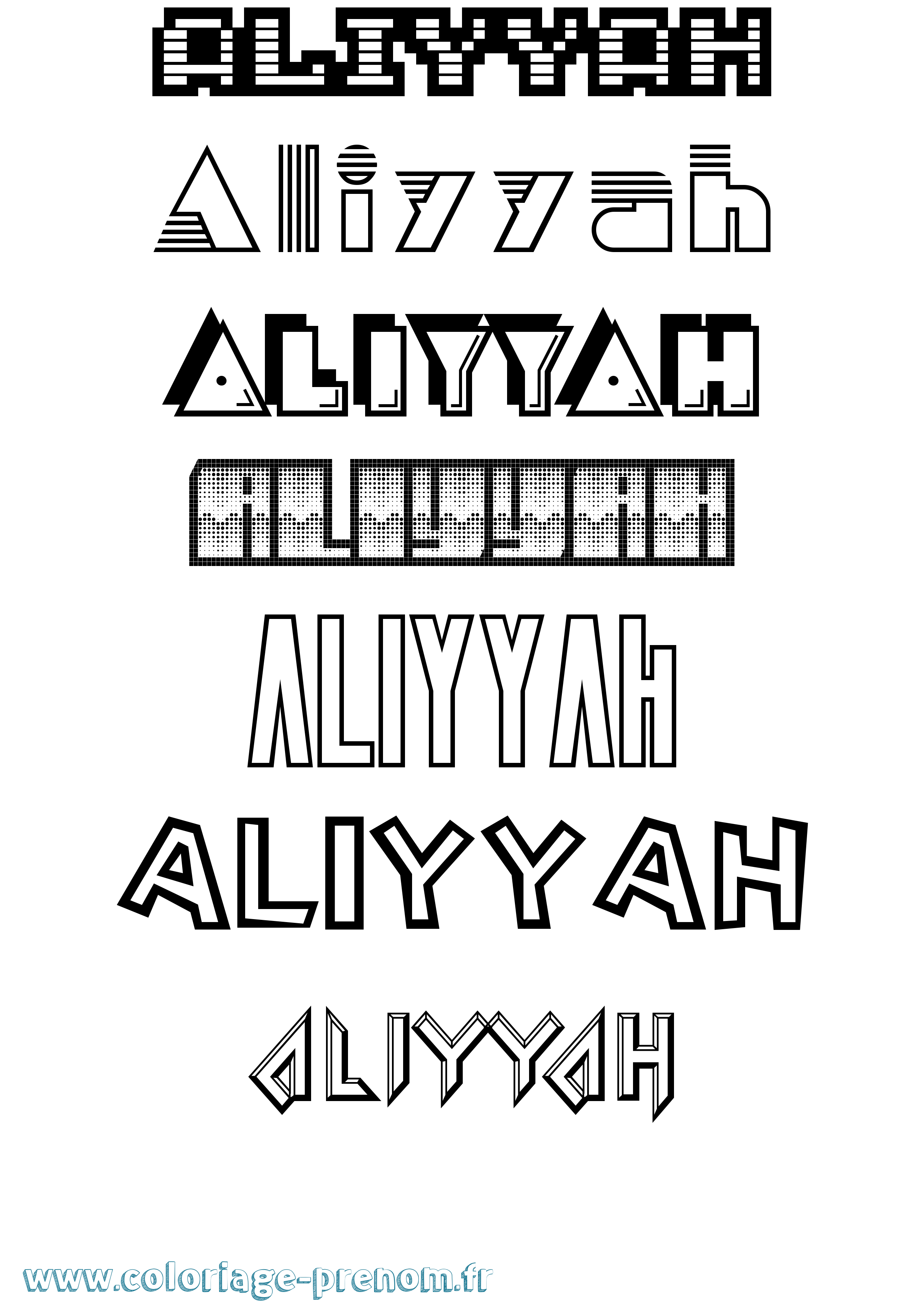 Coloriage Aliyyah Jeux Vidéos Coloriage prénom Aliyyah Jeux Vidéos