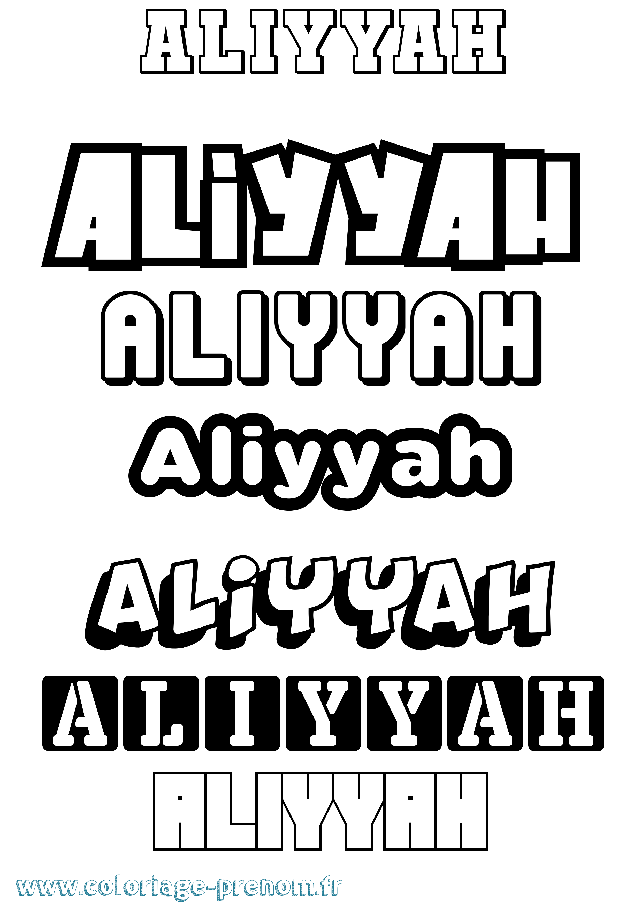 Coloriage Aliyyah Simple Coloriage prénom Aliyyah Simple