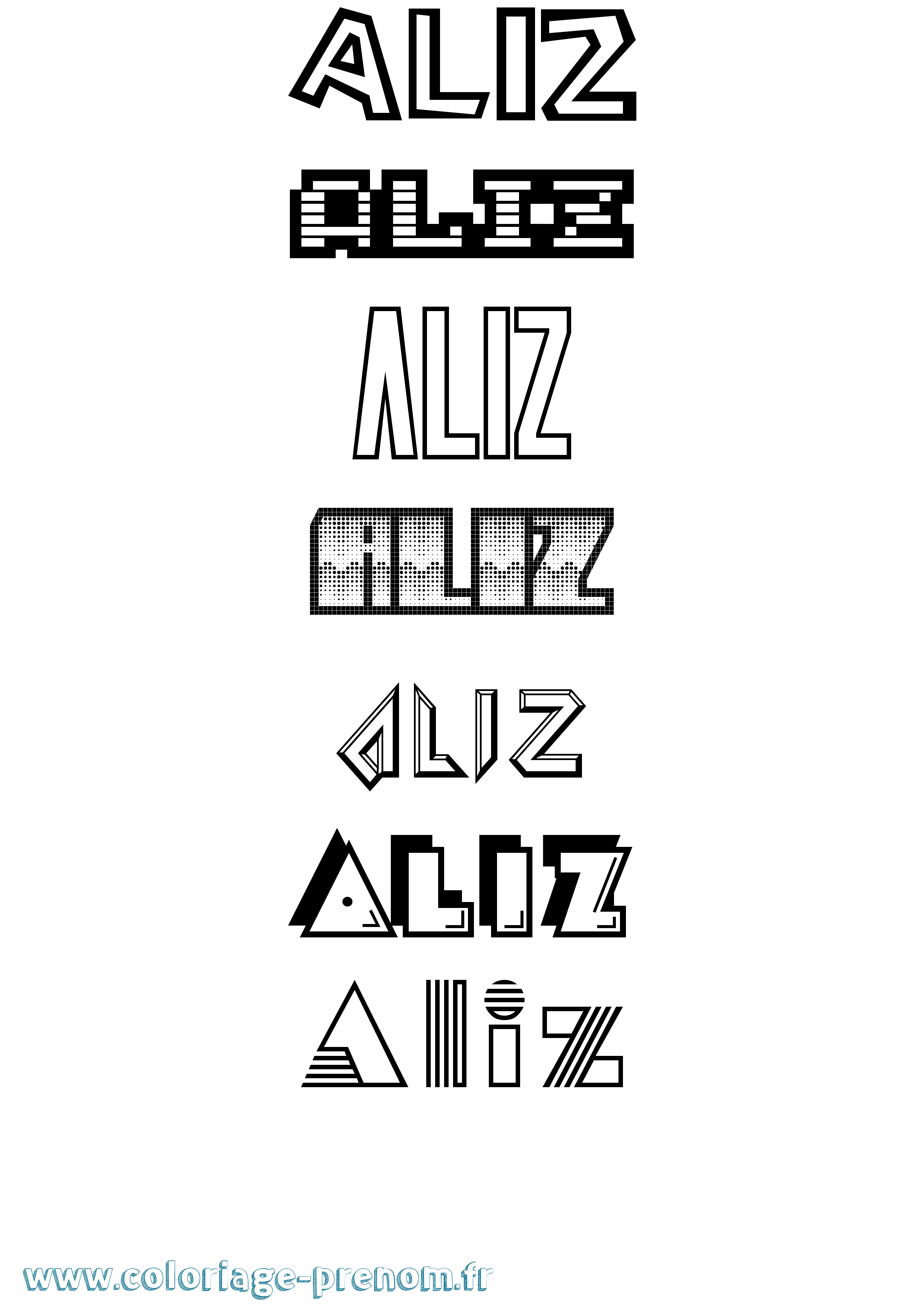 Coloriage Aliz Jeux Vidéos Coloriage prénom Aliz Jeux Vidéos