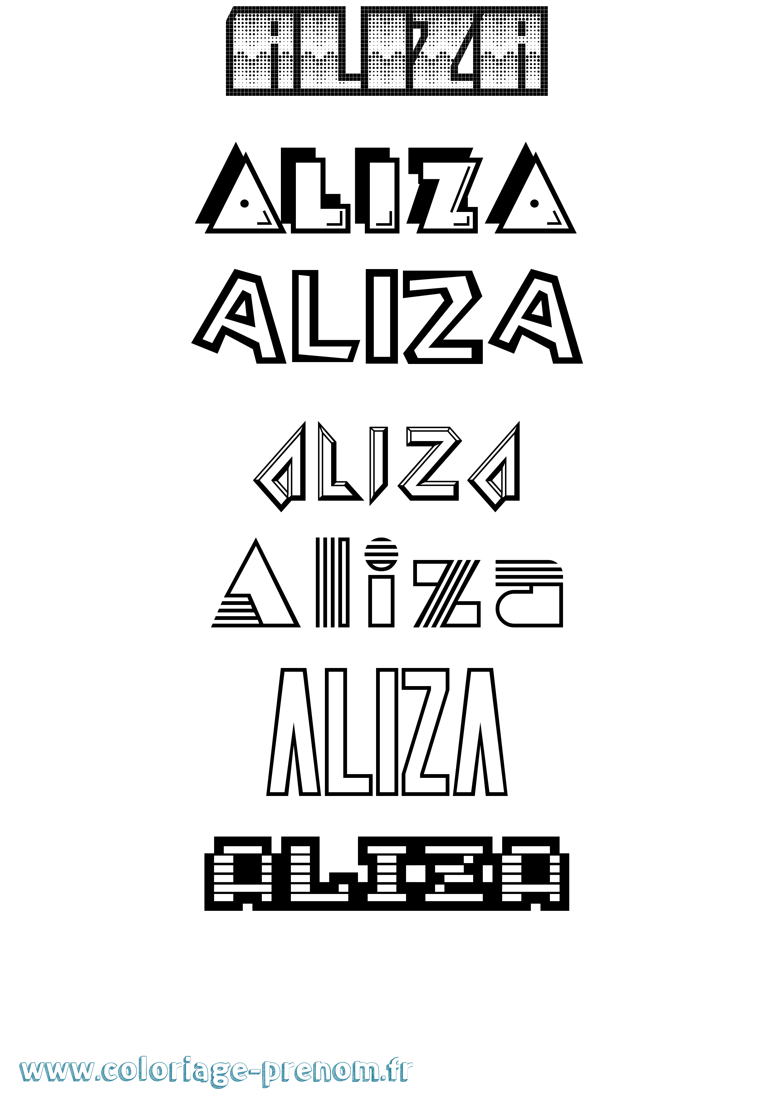 Coloriage Aliza Jeux Vidéos Coloriage prénom Aliza Jeux Vidéos