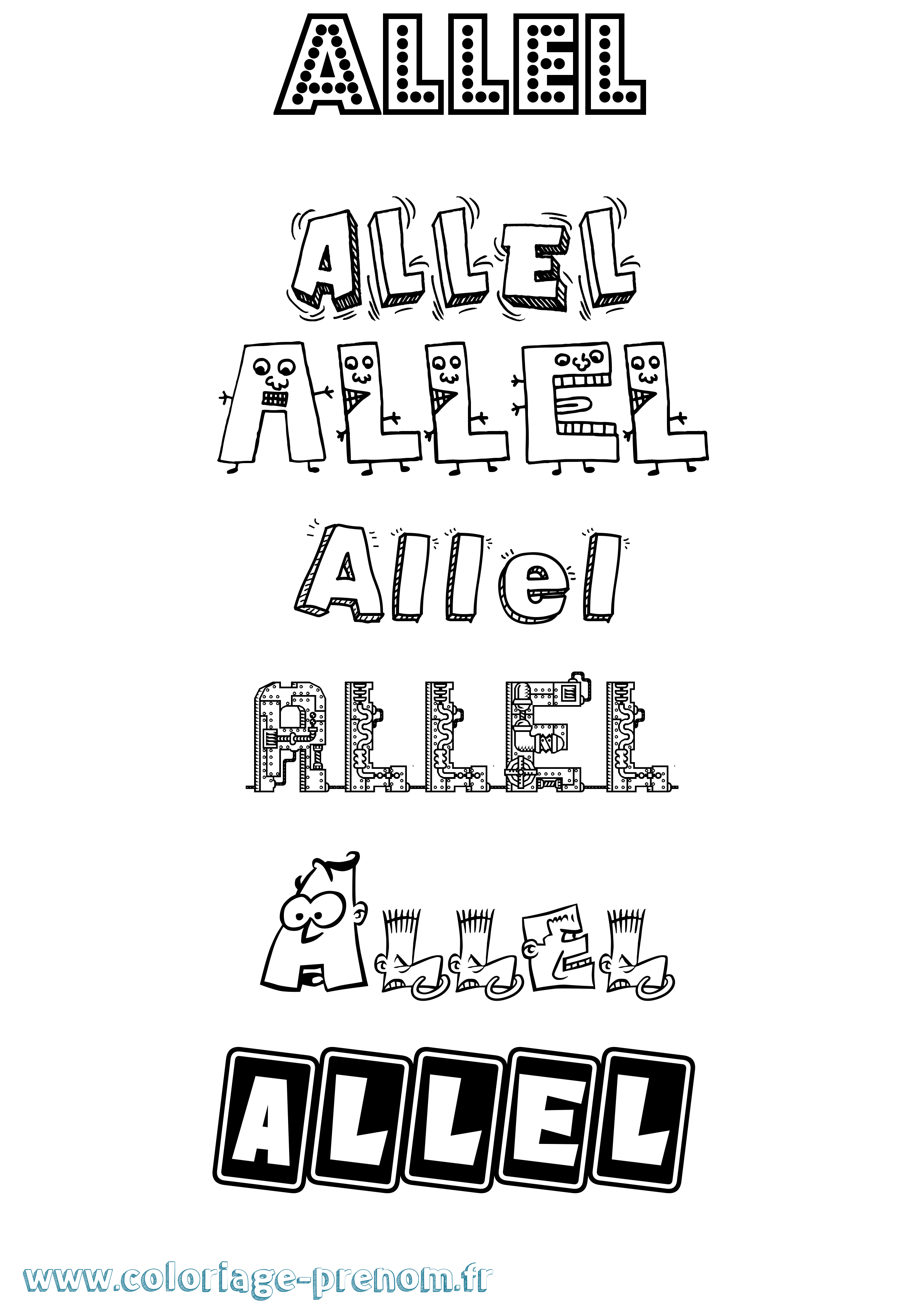 Coloriage Allel Fun Coloriage prénom Allel Fun