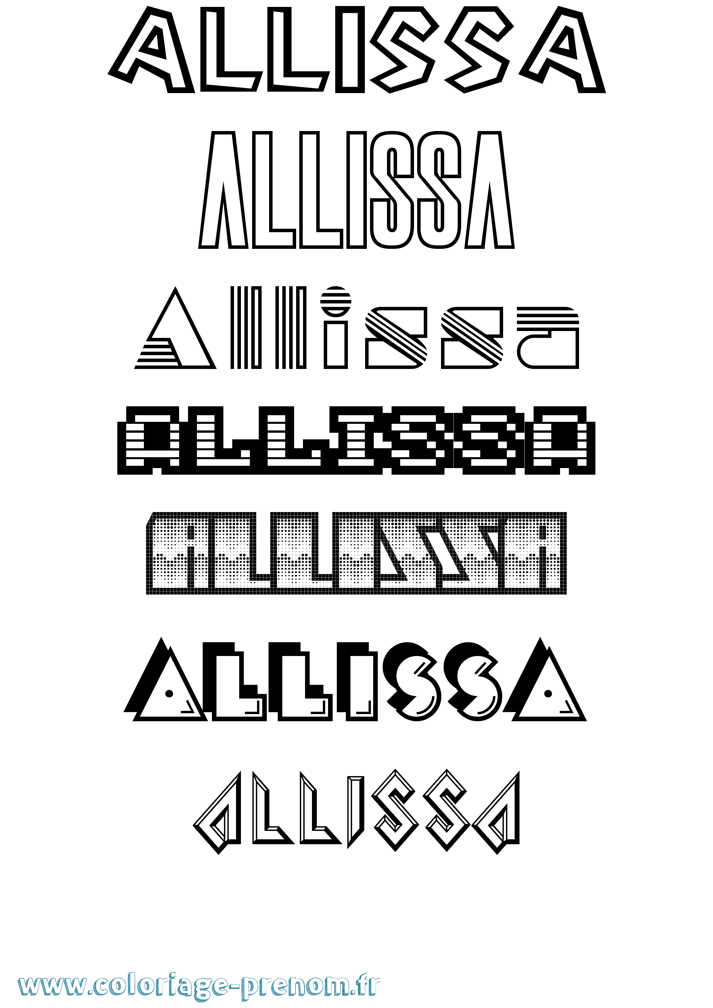 Coloriage Allissa Jeux Vidéos Coloriage prénom Allissa Jeux Vidéos